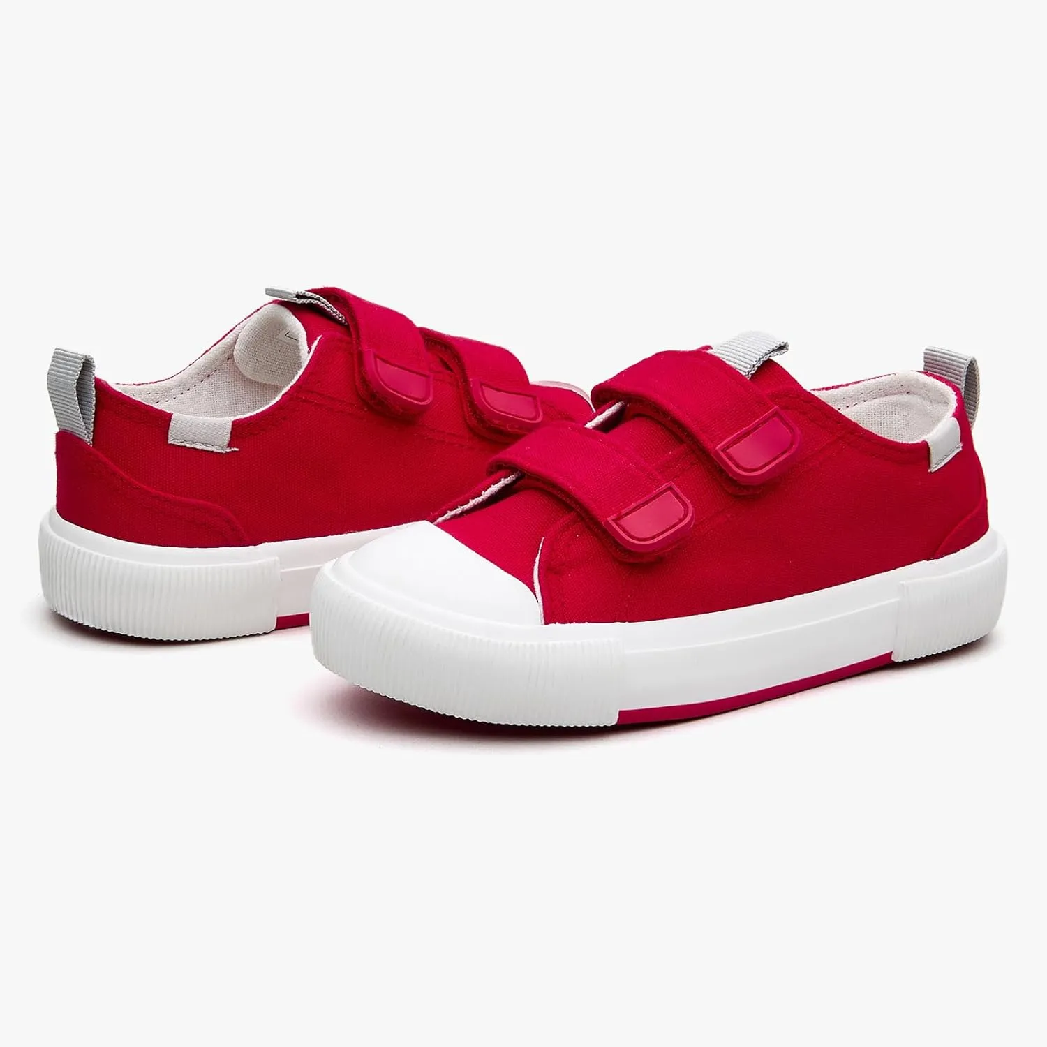 Kids Low Top Canvas Sneaker with Adjustable Hook and Loop Straps
