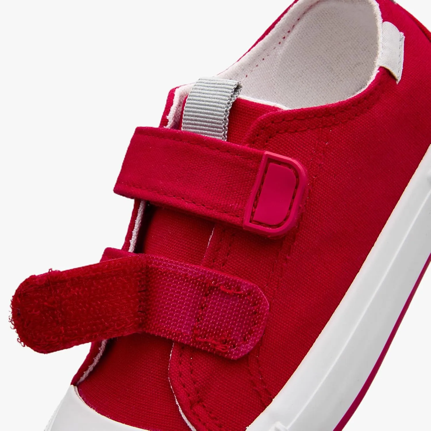 Kids Low Top Canvas Sneaker with Adjustable Hook and Loop Straps