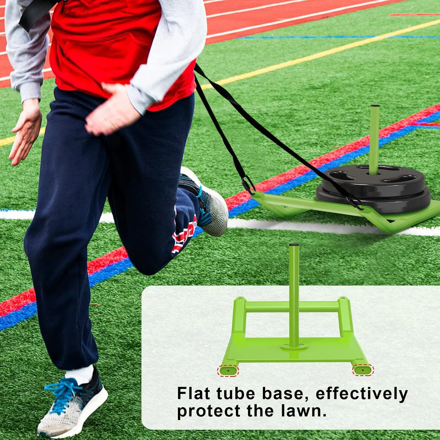 Kipika Weight Sled, Workout Sled, Fitness Strength Training Sled, Speed Training Sled for Athletic Exercise, Speed Improvement, Easily Through Obstacles, Suitable for 1" & 2" Weight Plate