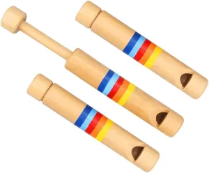 Kisangel 3pcs Wooden Flute Musical Toys for Boys and Girls Early Education Instrument Design for Birthdays Holidays Encourages Creativity Interest Music