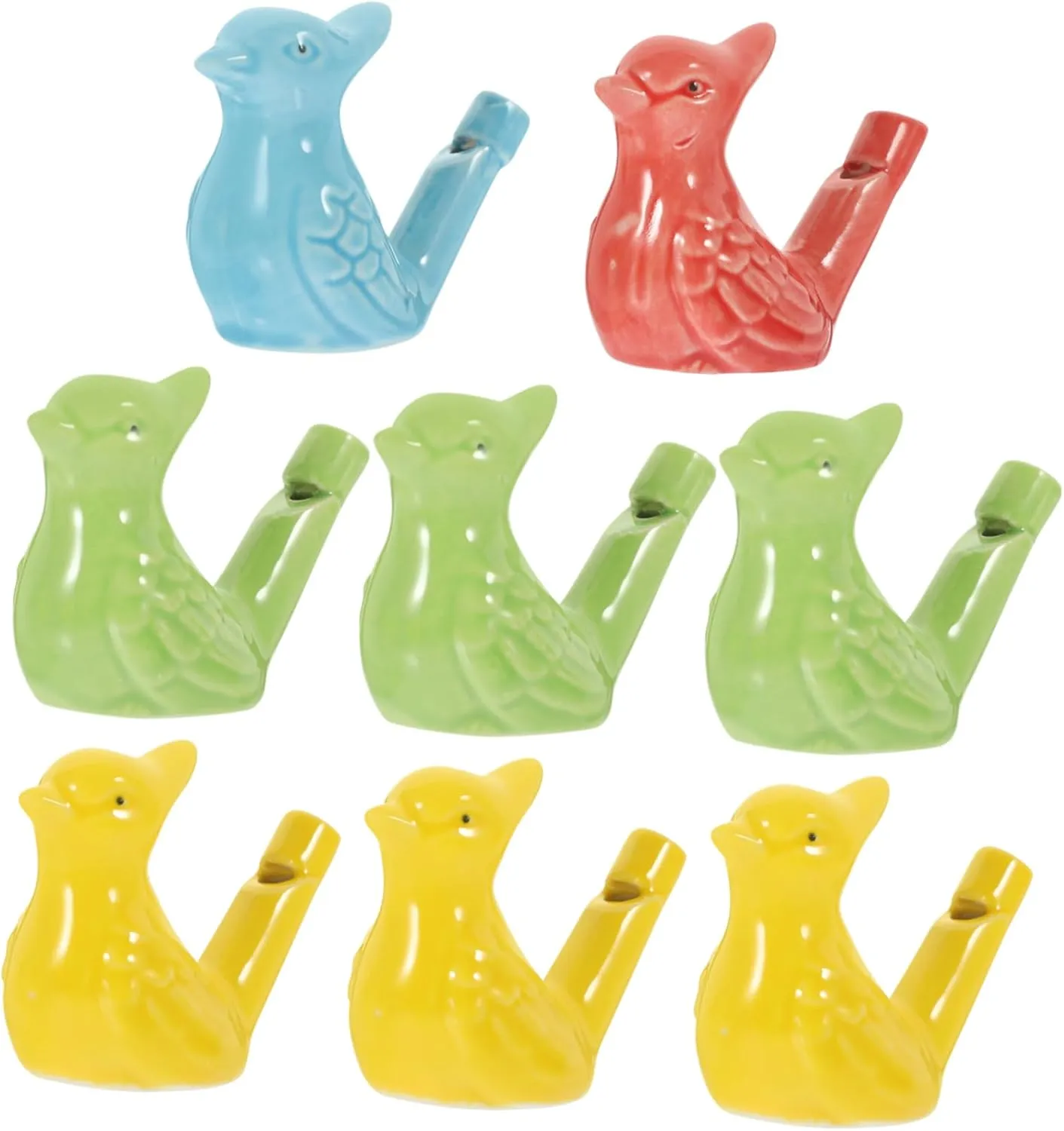 Kisangel 8pcs Ceramic Bird Shaped Whistles Fun Boys and Girls Toys for Parties and Events Develops Musical Cognition and Aesthetic Education for Outdoor Activities