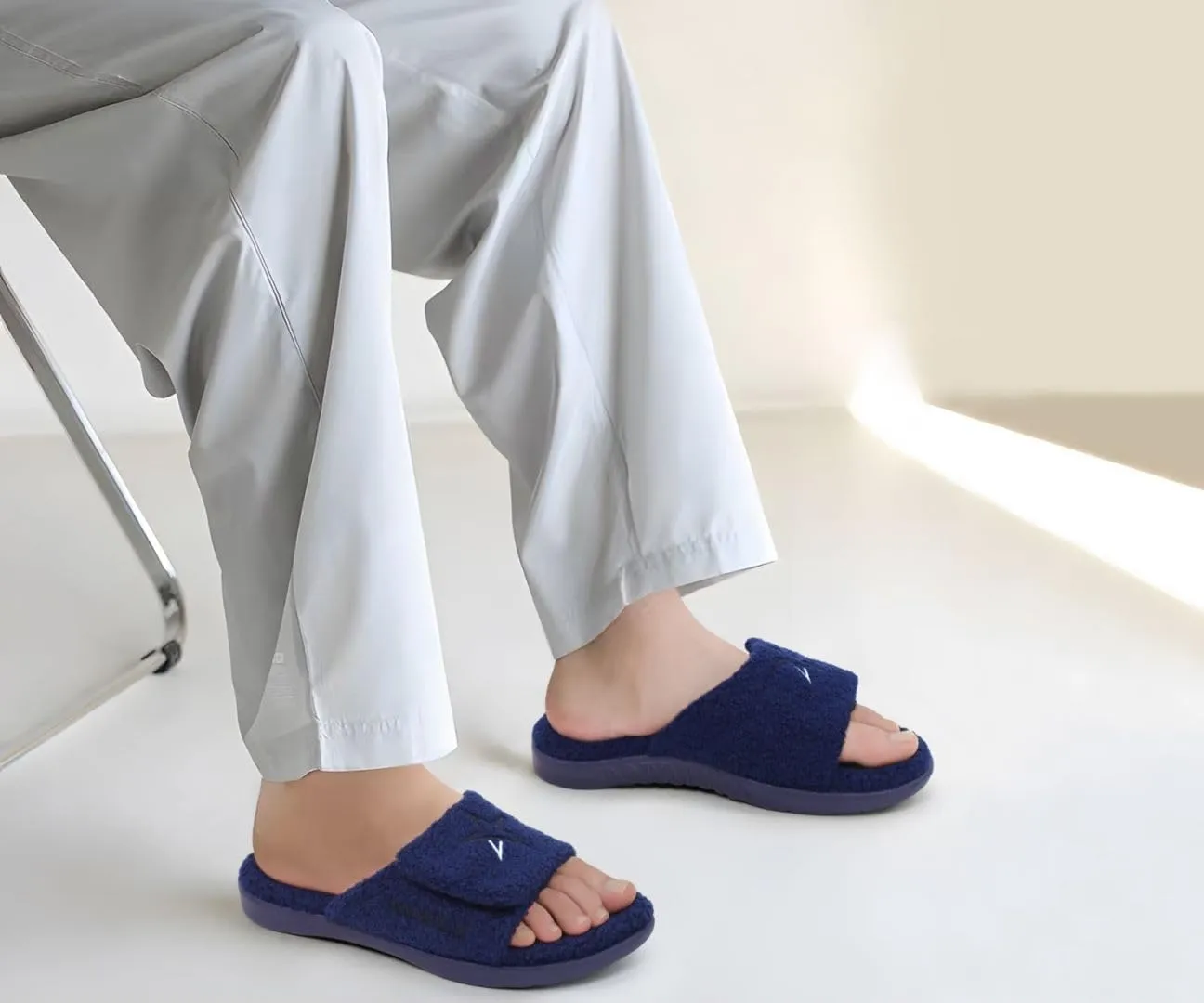 KuaiLu Mens Slides Soft Cushion Sport Sandals with Plantar Fasciitis Arch Support Adjustable Open Toe Summer Slippers Slip on Indoor Outdoor Size 7-15