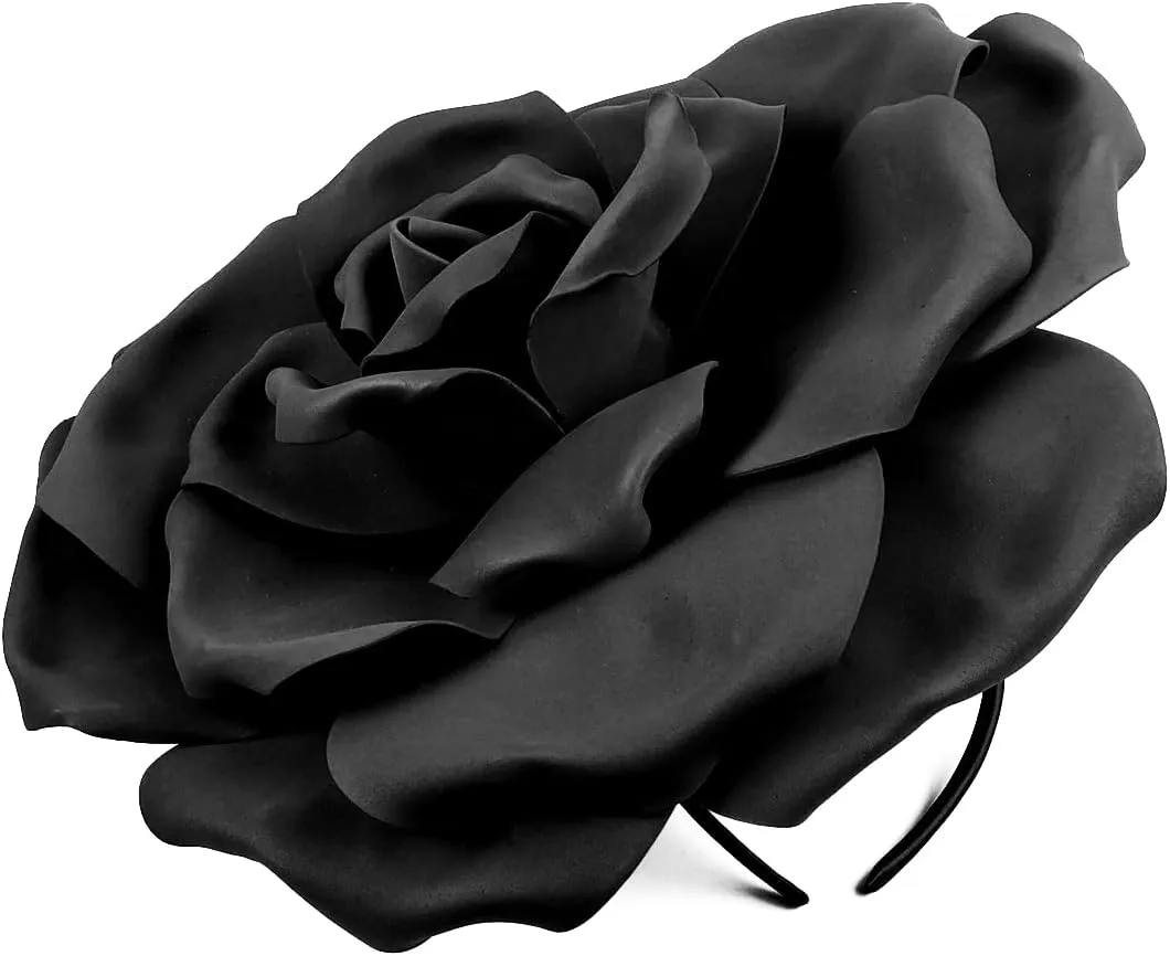 Large Flower Fascinators Hat for Women Tea Party Flower Hats Fascinator Hat for Wedding Black