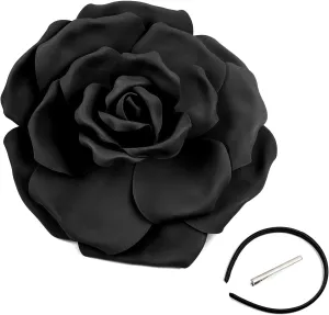 Large Flower Fascinators Hat for Women Tea Party Flower Hats Fascinator Hat for Wedding Black
