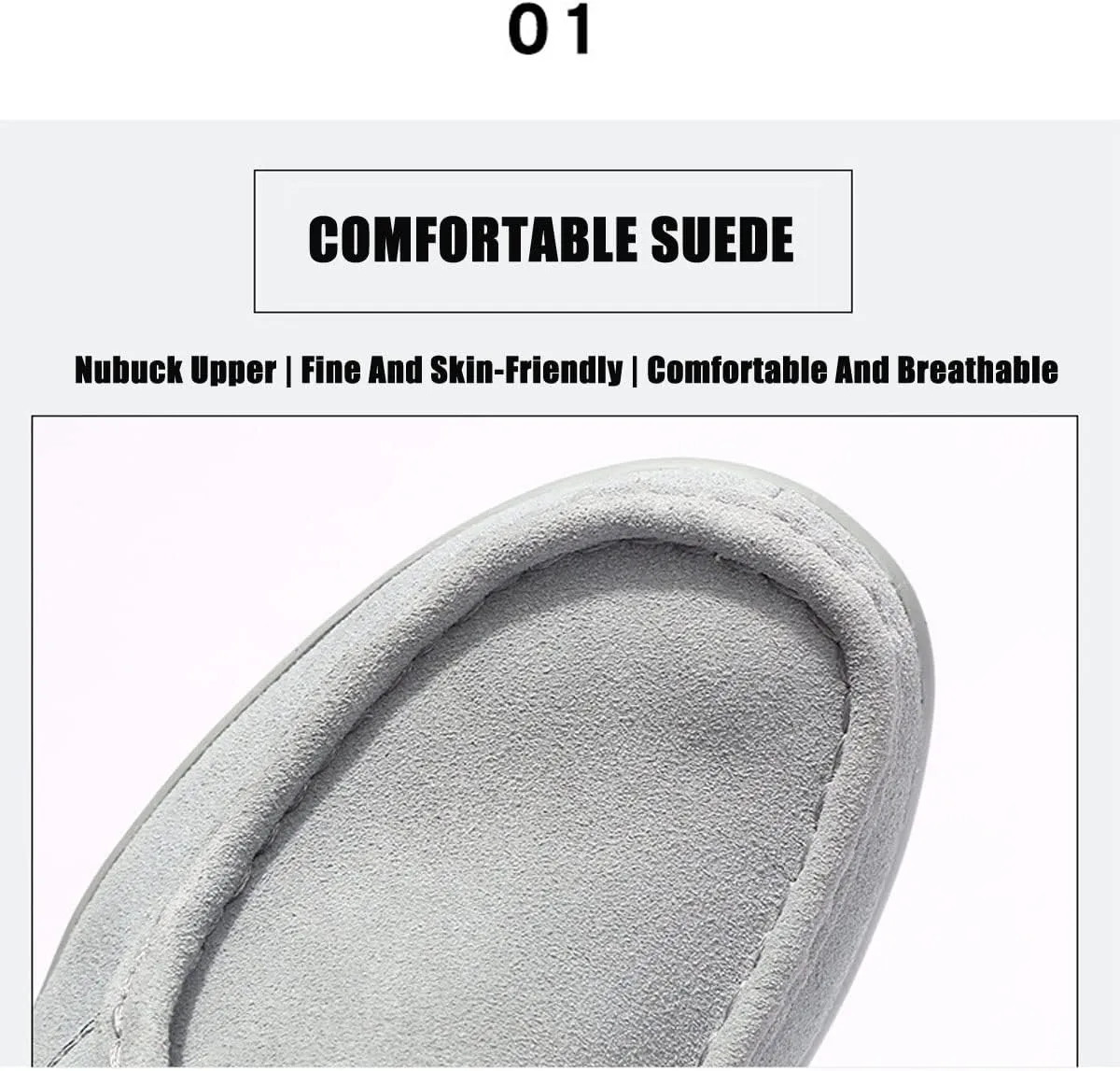 LAVAEGG Women Slip On Loafers,Comfort Suede Moccasins Wide Low Top Shoes,Non-Slip Heightening Wedge Shoes