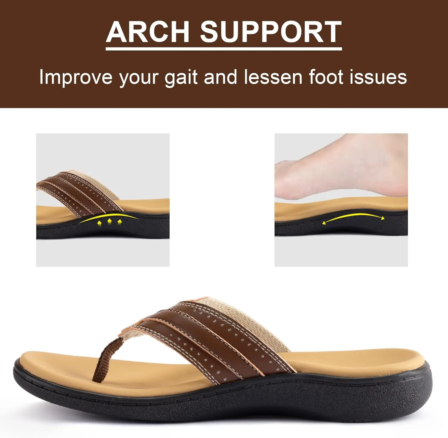 LazyStep Women's Orthotic Slide Sandals, Lightweight Flip Flops, Athletic Slip On with Arch Support