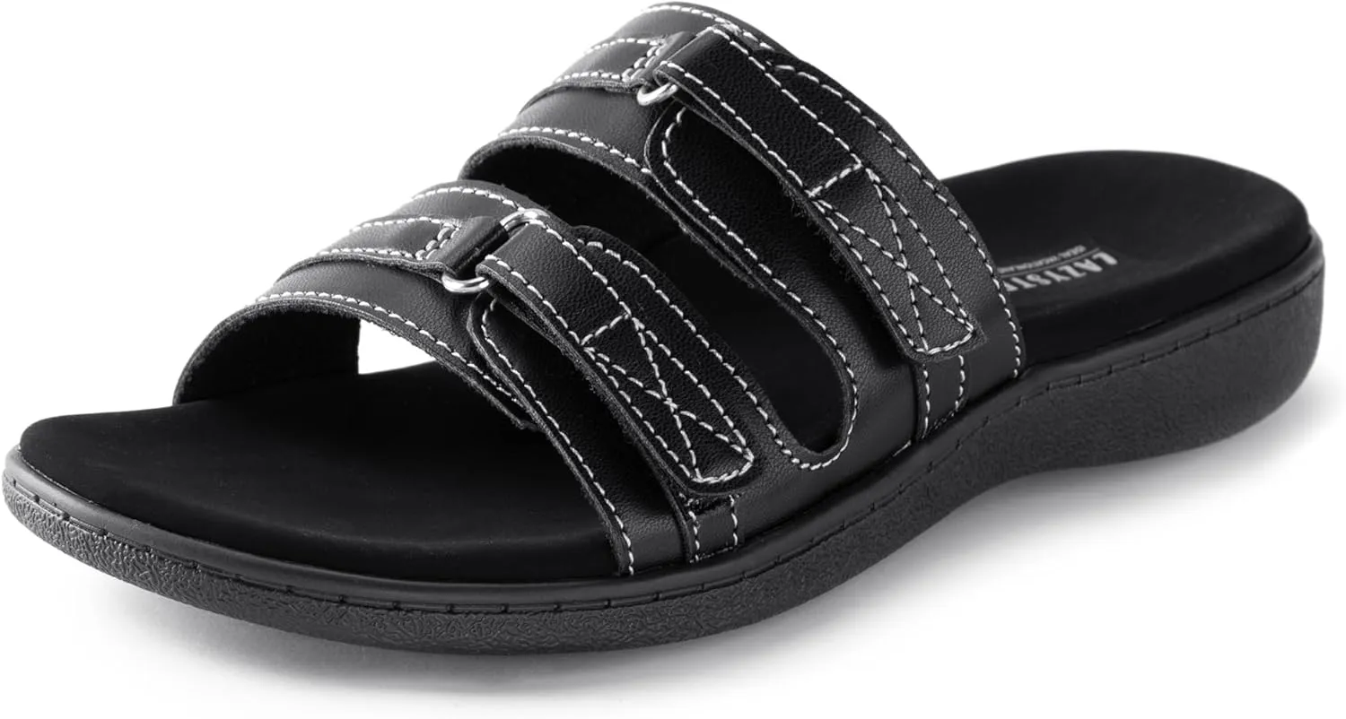 LazyStep Women's Orthotic Slide Sandals, Lightweight Flip Flops, Athletic Slip On with Arch Support