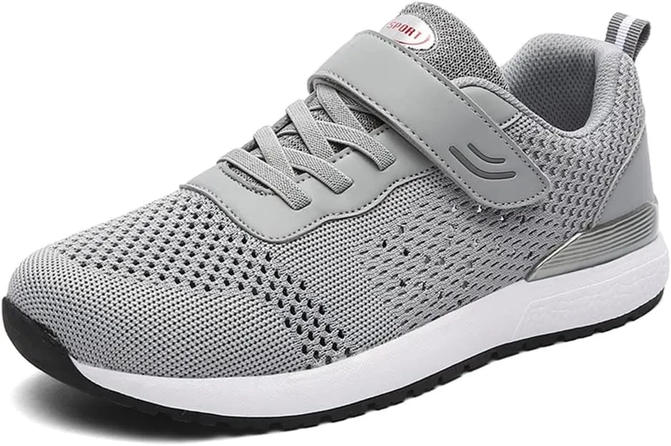 LEADER SHOW Men's Casual Elderly Safety Walking Shoes Light Weight Strap Comfort Sneakers