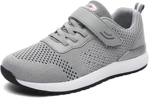LEADER SHOW Men's Casual Elderly Safety Walking Shoes Light Weight Strap Comfort Sneakers