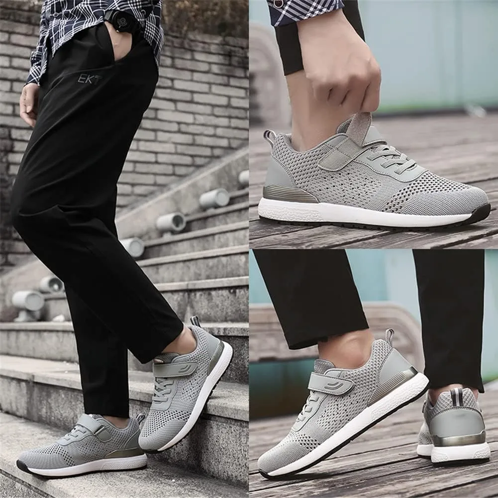 LEADER SHOW Men's Casual Elderly Safety Walking Shoes Light Weight Strap Comfort Sneakers