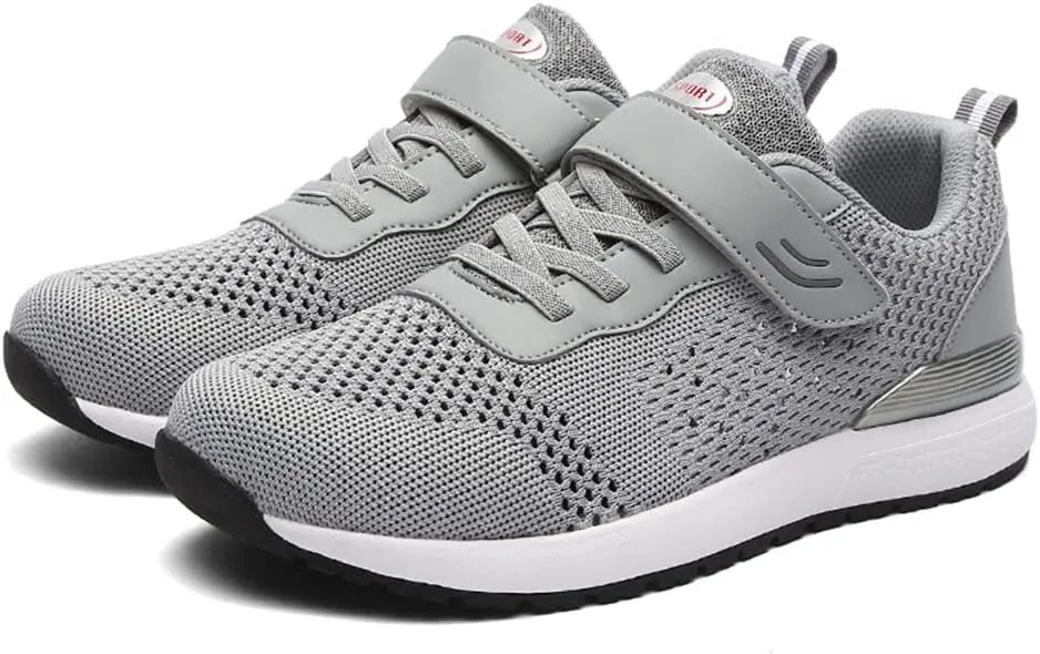 LEADER SHOW Men's Casual Elderly Safety Walking Shoes Light Weight Strap Comfort Sneakers