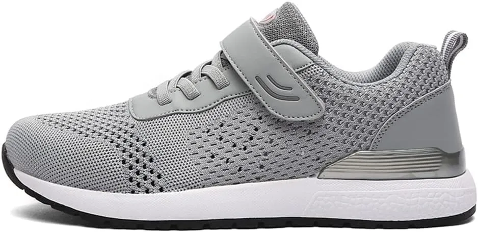 LEADER SHOW Men's Casual Elderly Safety Walking Shoes Light Weight Strap Comfort Sneakers