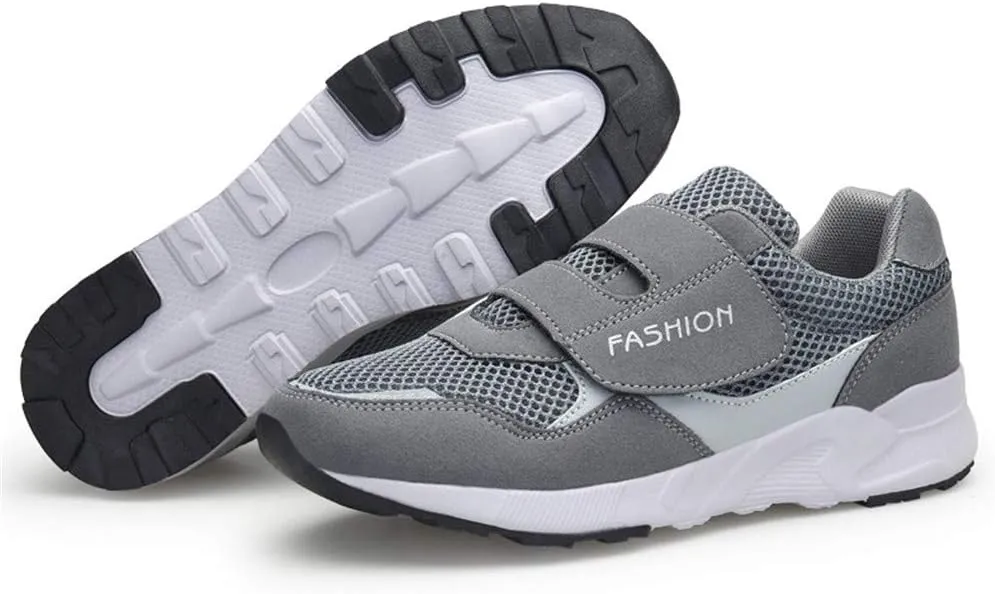 Leader Show Women's Elderly Casual Comfort Walking Shoe Safety Flats Non-Slip Hook & Loop Sneakers