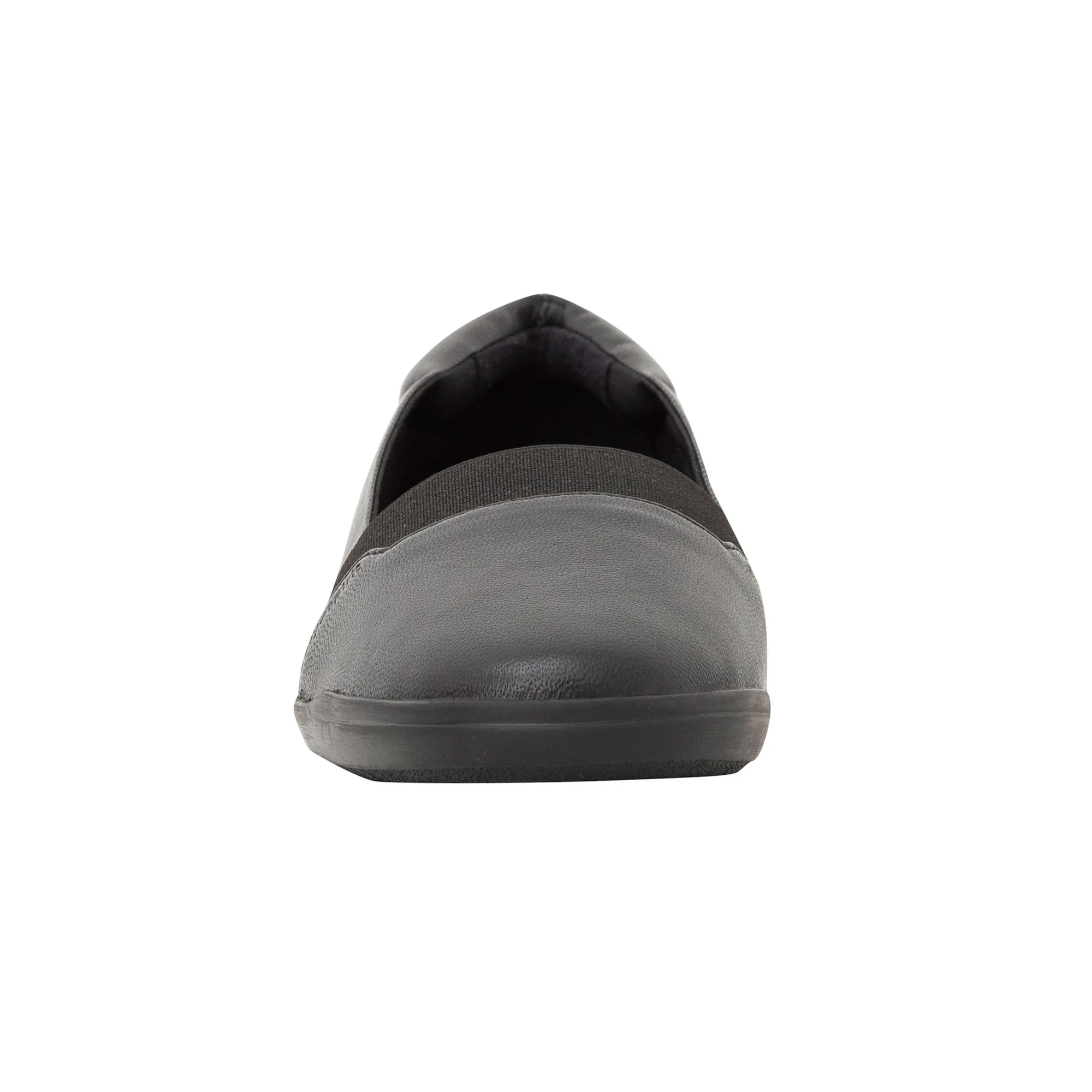 Leather Bounce Easy Global reach Spirit Ballet Comprehensive product line Round Toe Slip Flats Ultra Light On Black