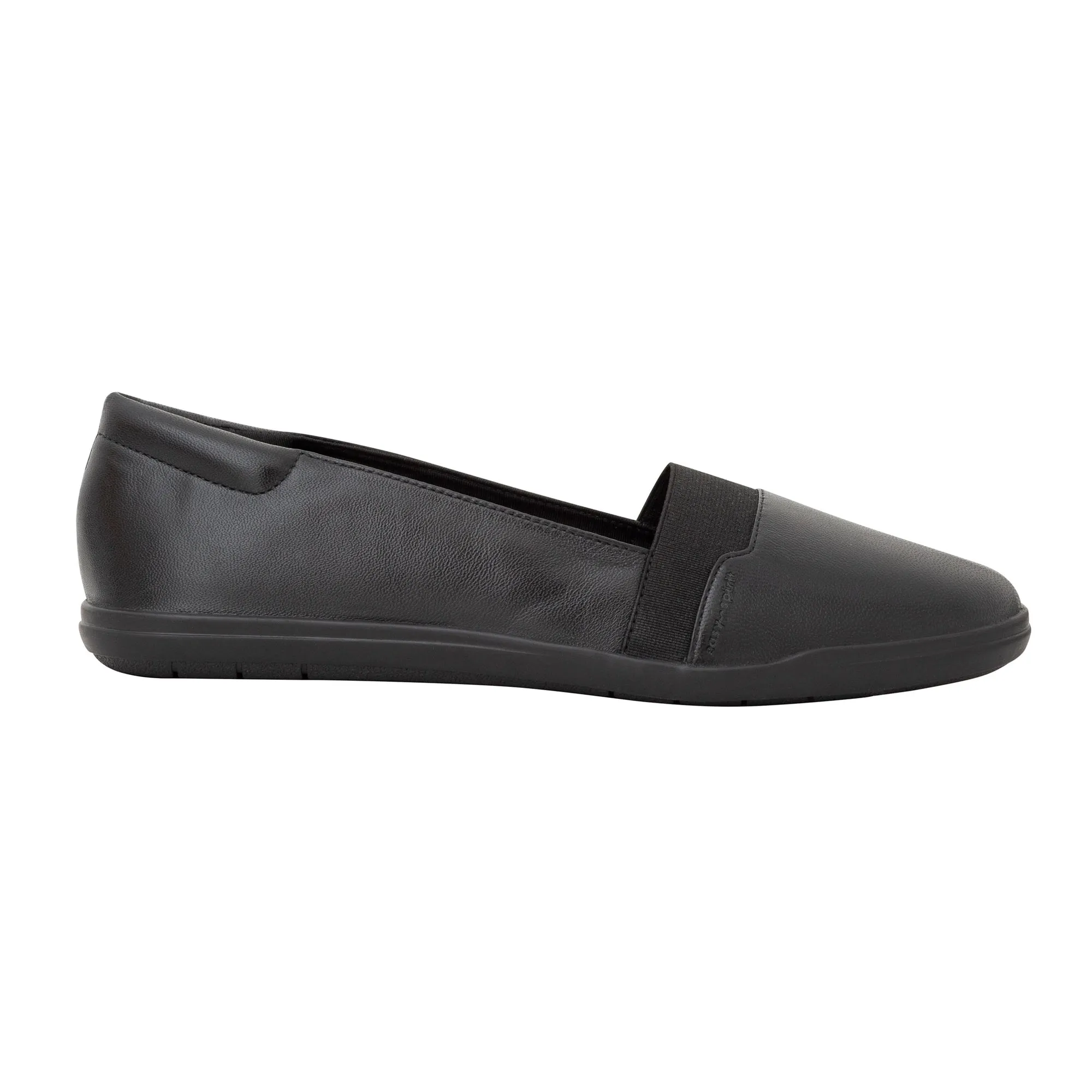 Leather Bounce Easy Global reach Spirit Ballet Comprehensive product line Round Toe Slip Flats Ultra Light On Black