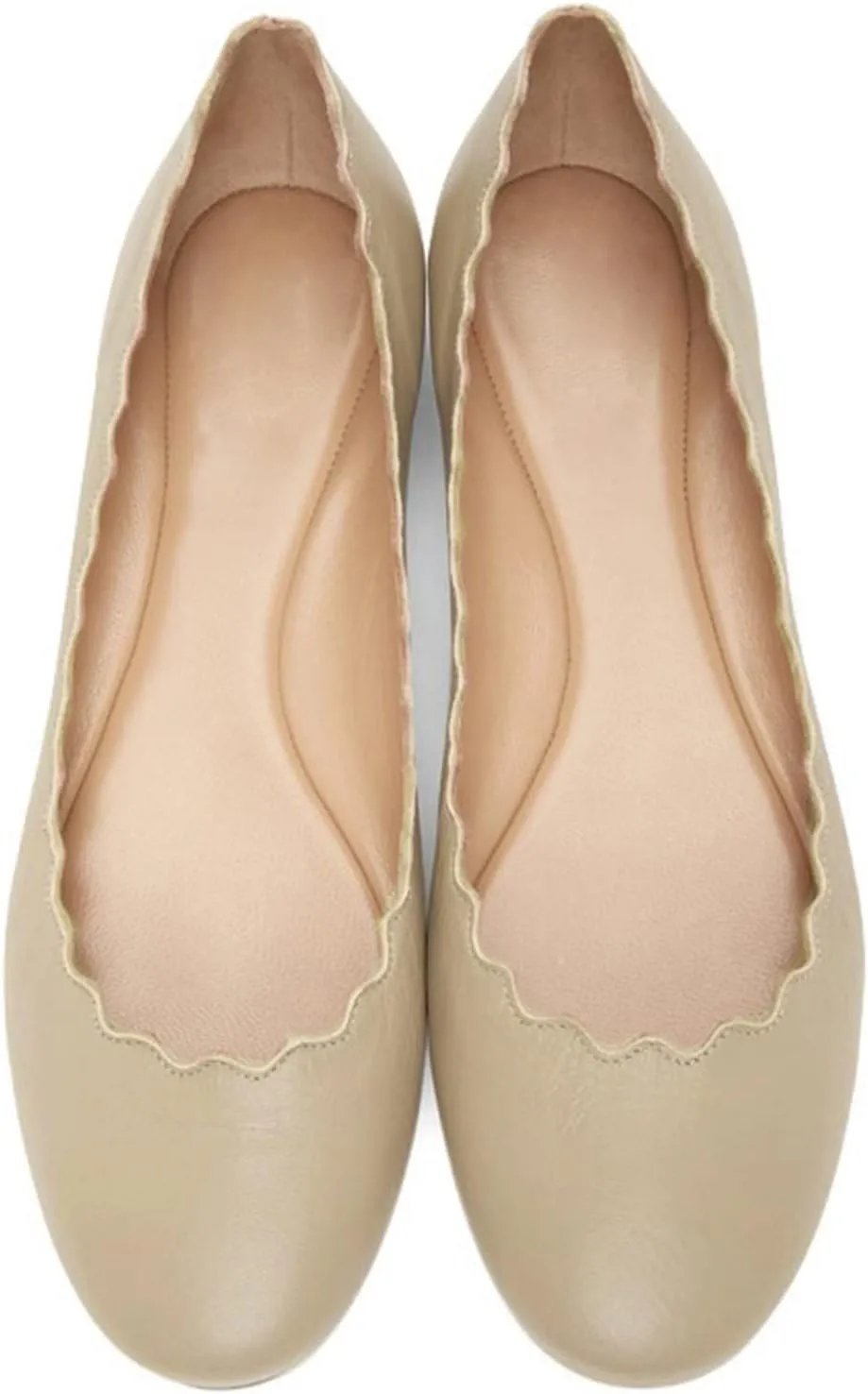 LEHOOR Women Closed Round Toe Flats Slip On Ballet Flats Casual Flat Shoes Comfort Flat Heel Dress Shoes Office Party Office Ladies Drive Flats Walking Street Classic Chic 4-11 M US