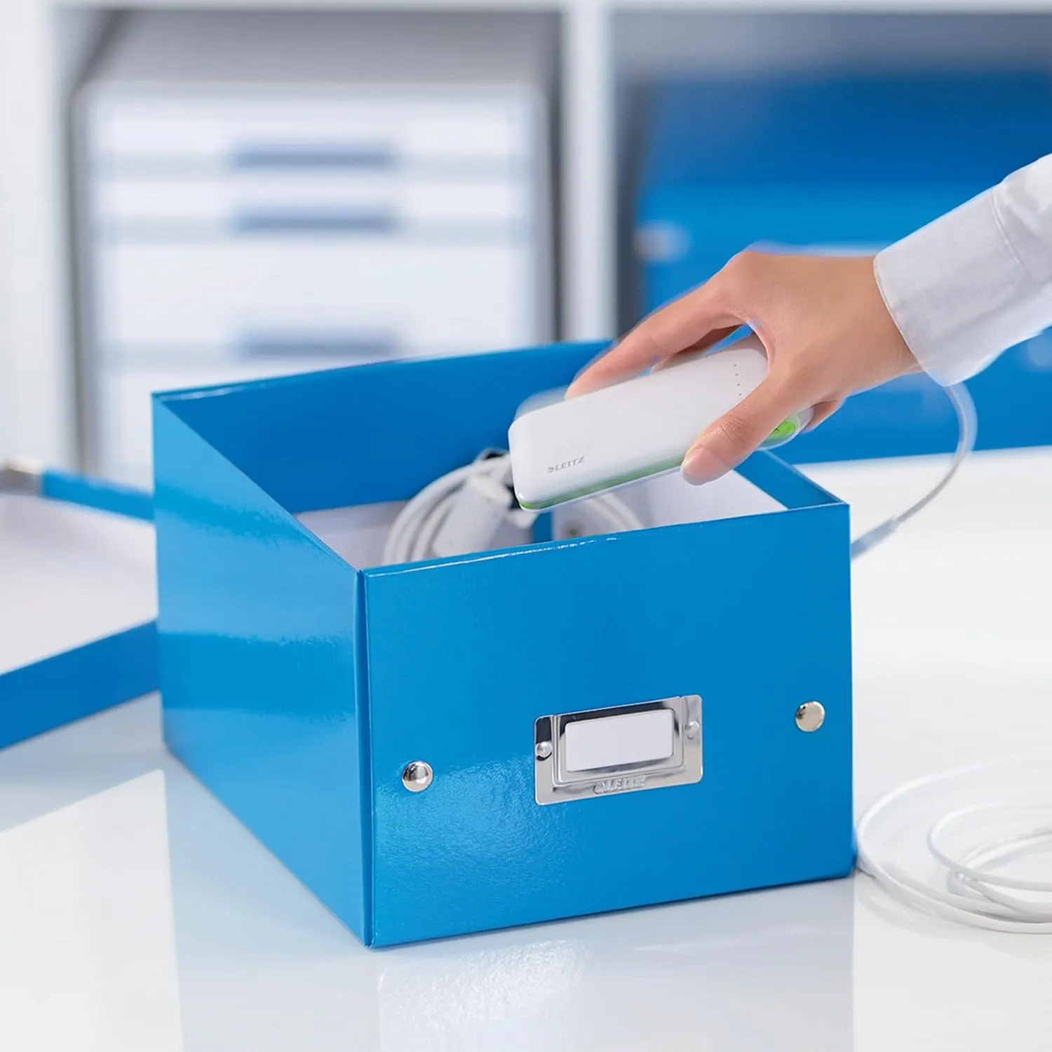 Leitz A5 Storage Box, Click and Store Range 60430001 - Small, Blue Storage Box A5