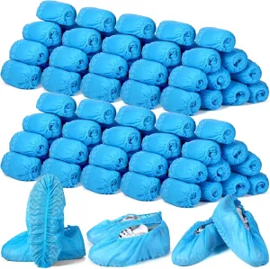 Leumoi 900 Pcs(450 Pairs) Disposable Boot Shoe Covers Bulk Non Slip Disposable Blue Shoe Covers Non Woven Shoe Protector Covers for Indoors, Home, One Size Fits Most