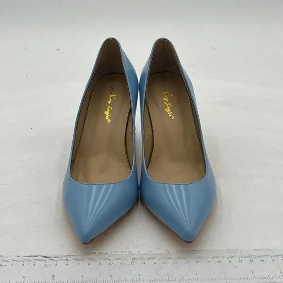 Light Blue High Heels Pumps Pointed Toe Slide Formal Party Evening Dress Shoes
