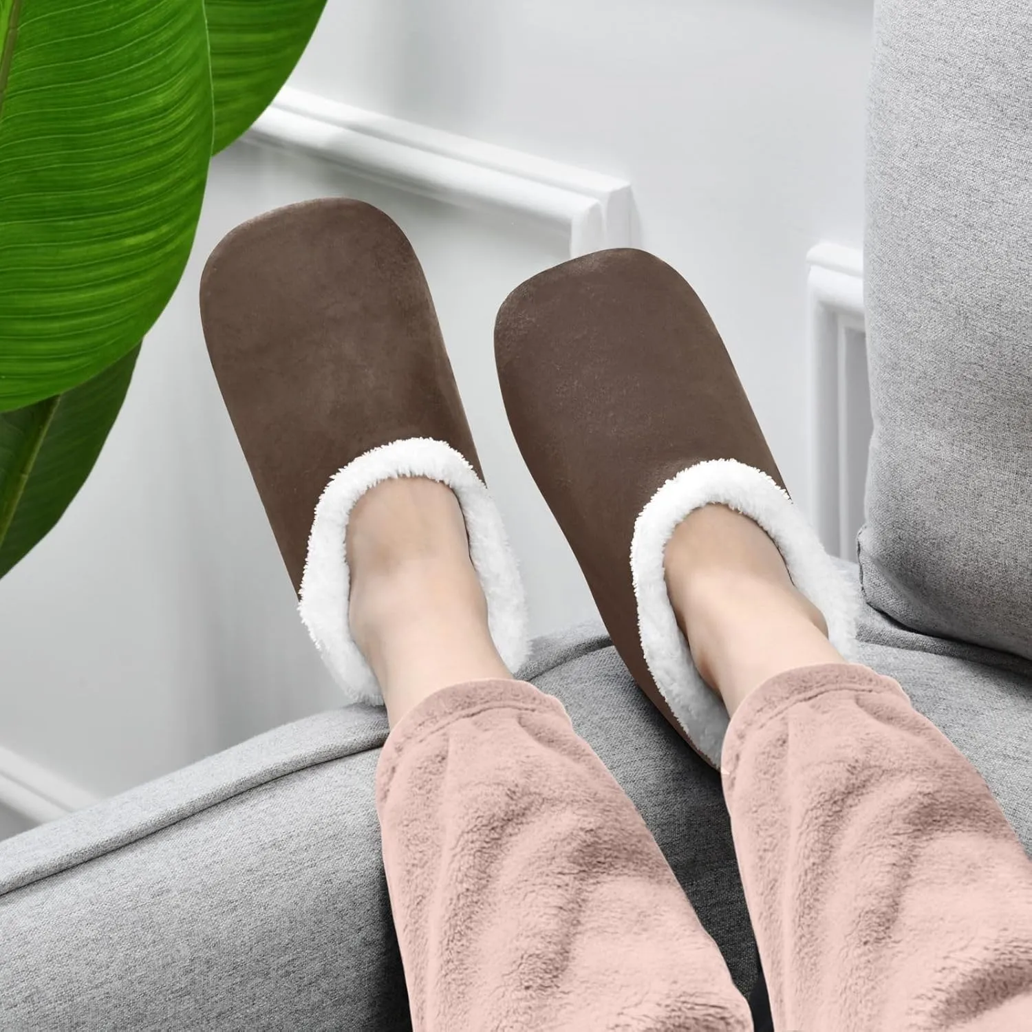 Light Salmon House Slippers Non-Slip Soft Comfortable Slippers for House