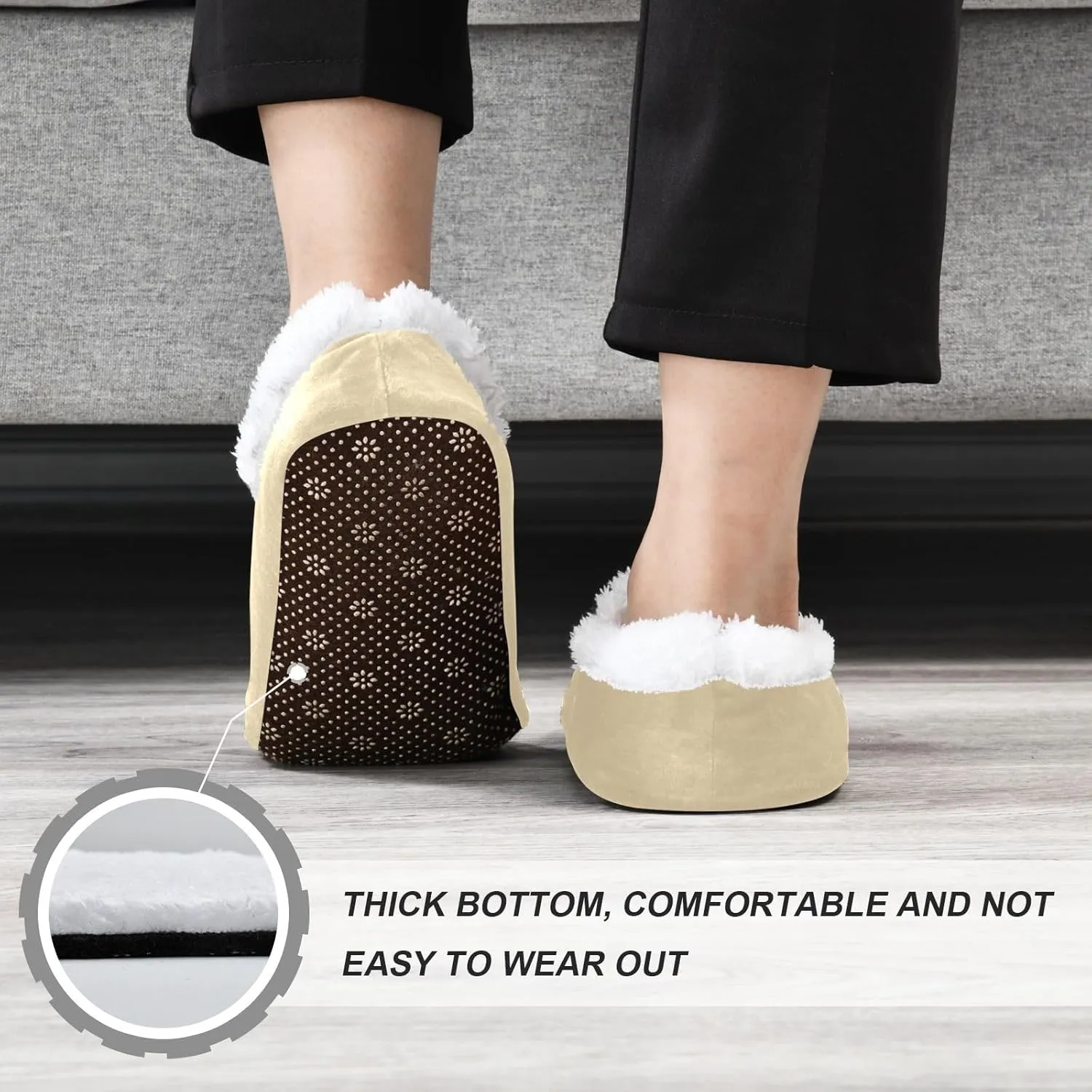 Light Salmon House Slippers Non-Slip Soft Comfortable Slippers for House