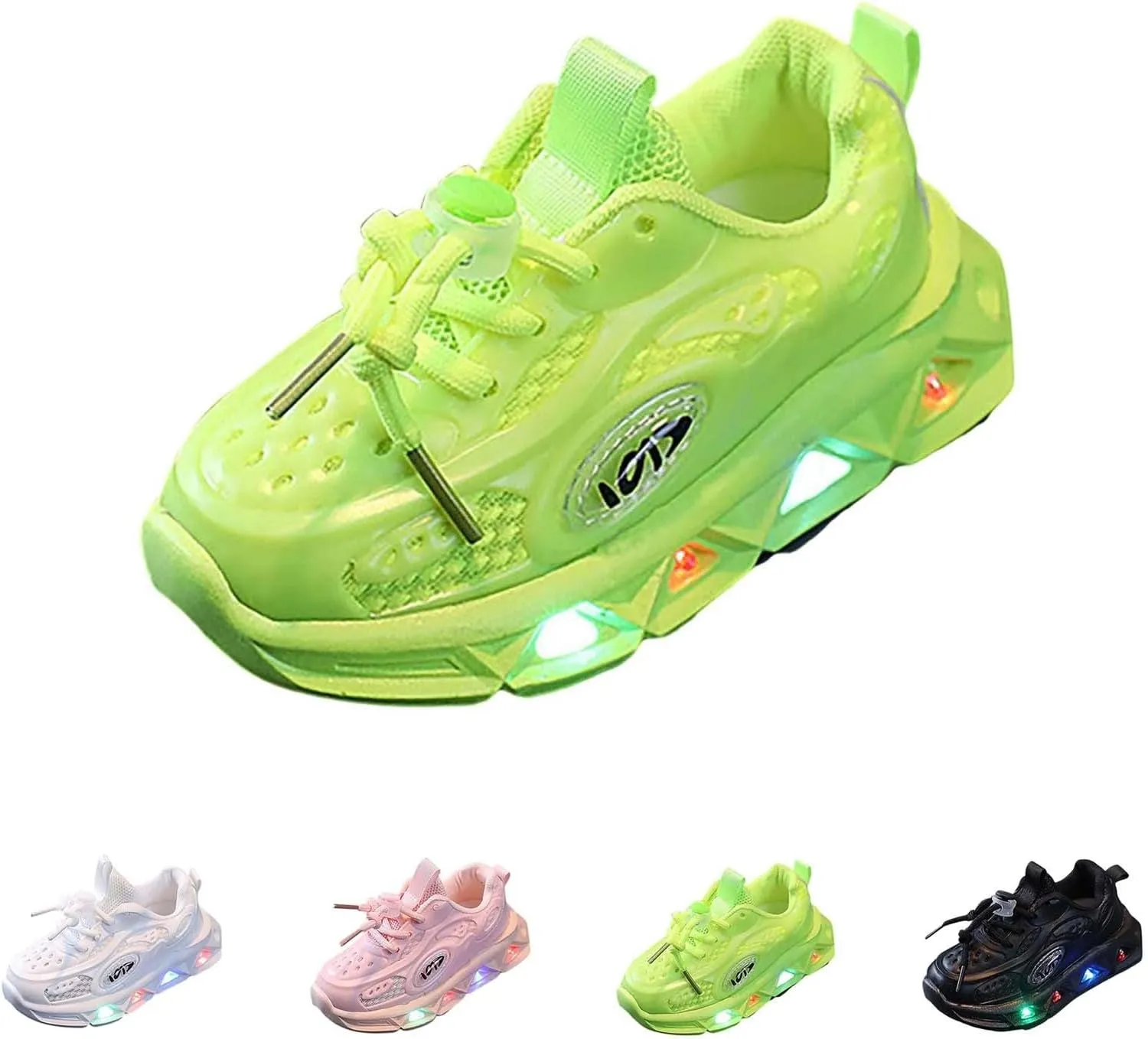 Light Up Toddler Boys Shoes Car Pattern LED Luminous Sport Sneaker, Little Fashion Soft Sole Toddler Athletic Shoe