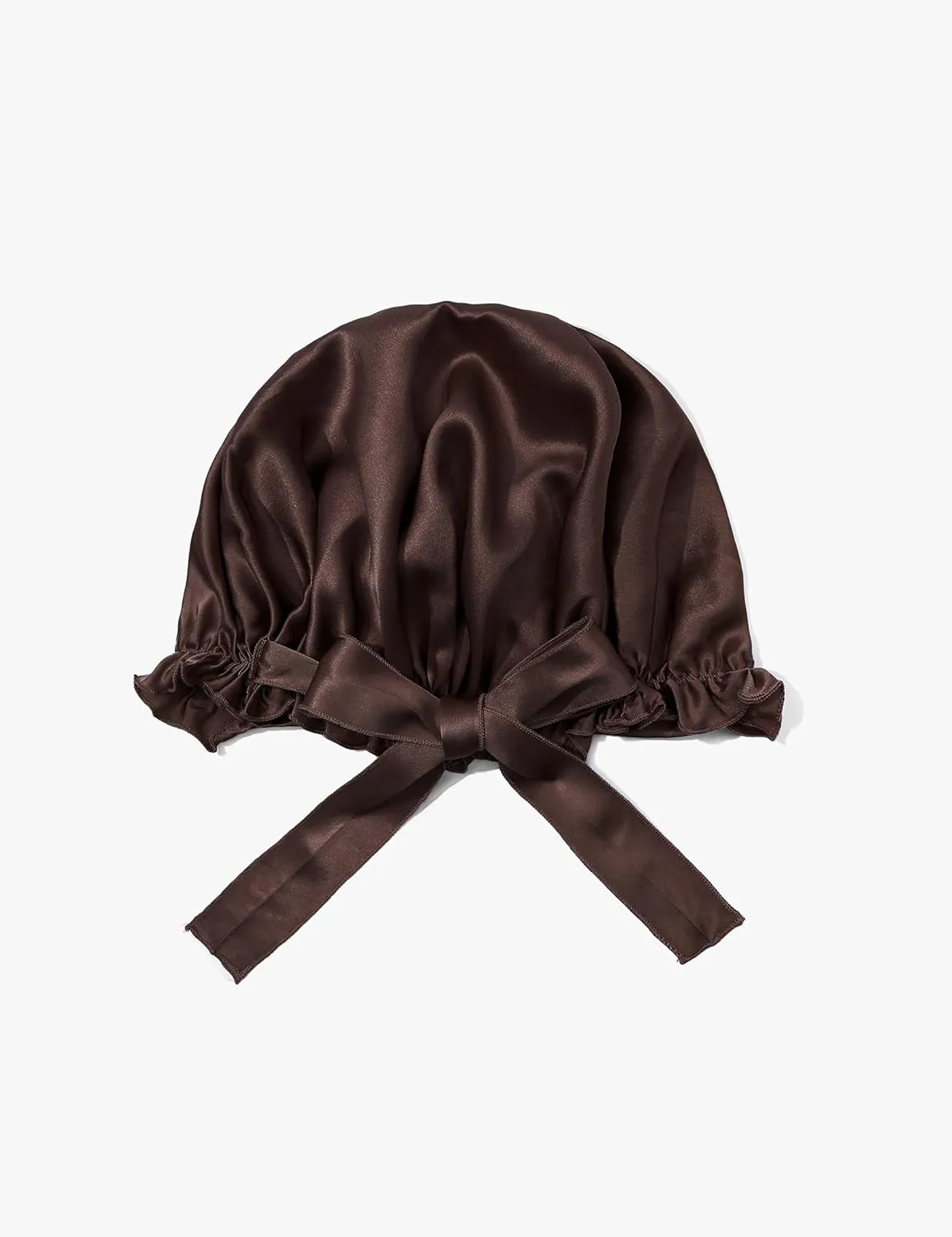 LilySilk Silk Bonnet for Sleeping Womens Sleep Cap 100% 19MM Mulberry Silk for Long Curly Hair Adjustable Stretchy Dark Brown