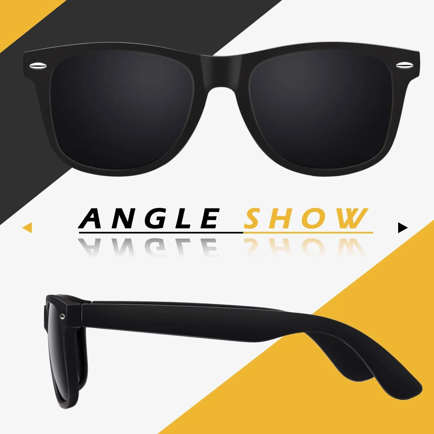 LINVO Polarized Sunglasses for Men Driving Sun glasses Shades 80's Retro Style Design Square