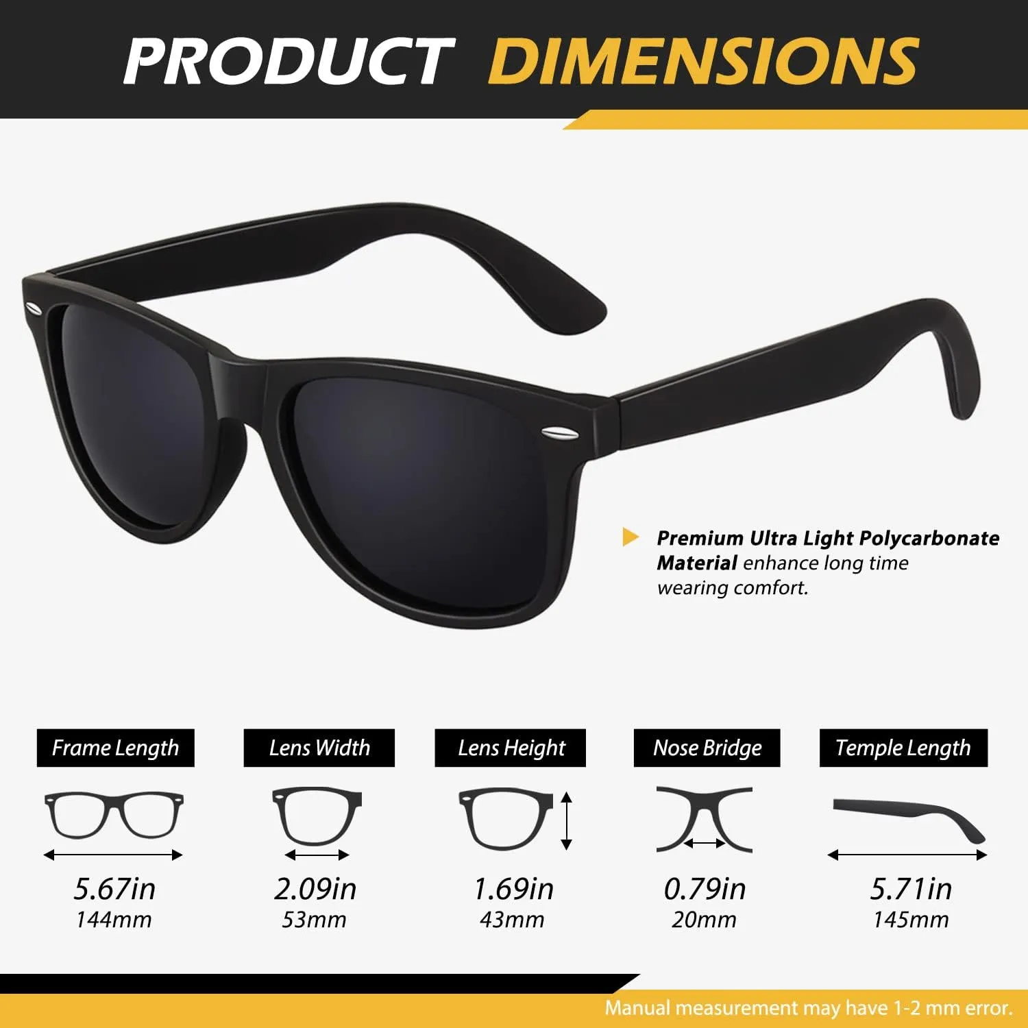 LINVO Polarized Sunglasses for Men Driving Sun glasses Shades 80's Retro Style Design Square