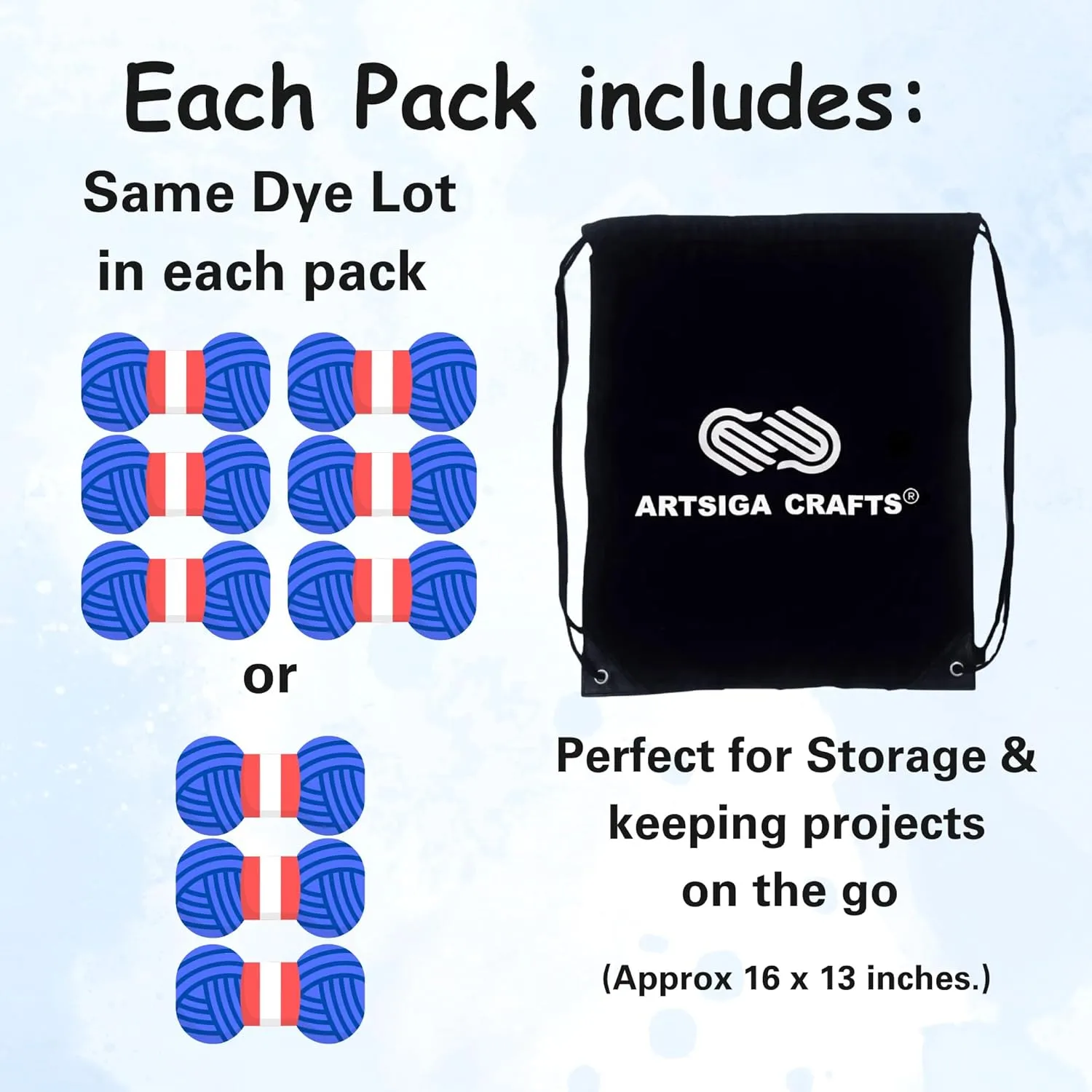 Lion Brand Feels Like Butta Dusty Blue 215-108 (6-Skeins - Same Dye Lot) Worsted Medium #4 Polyester Yarn for Crocheting and Knitting with Project Bag