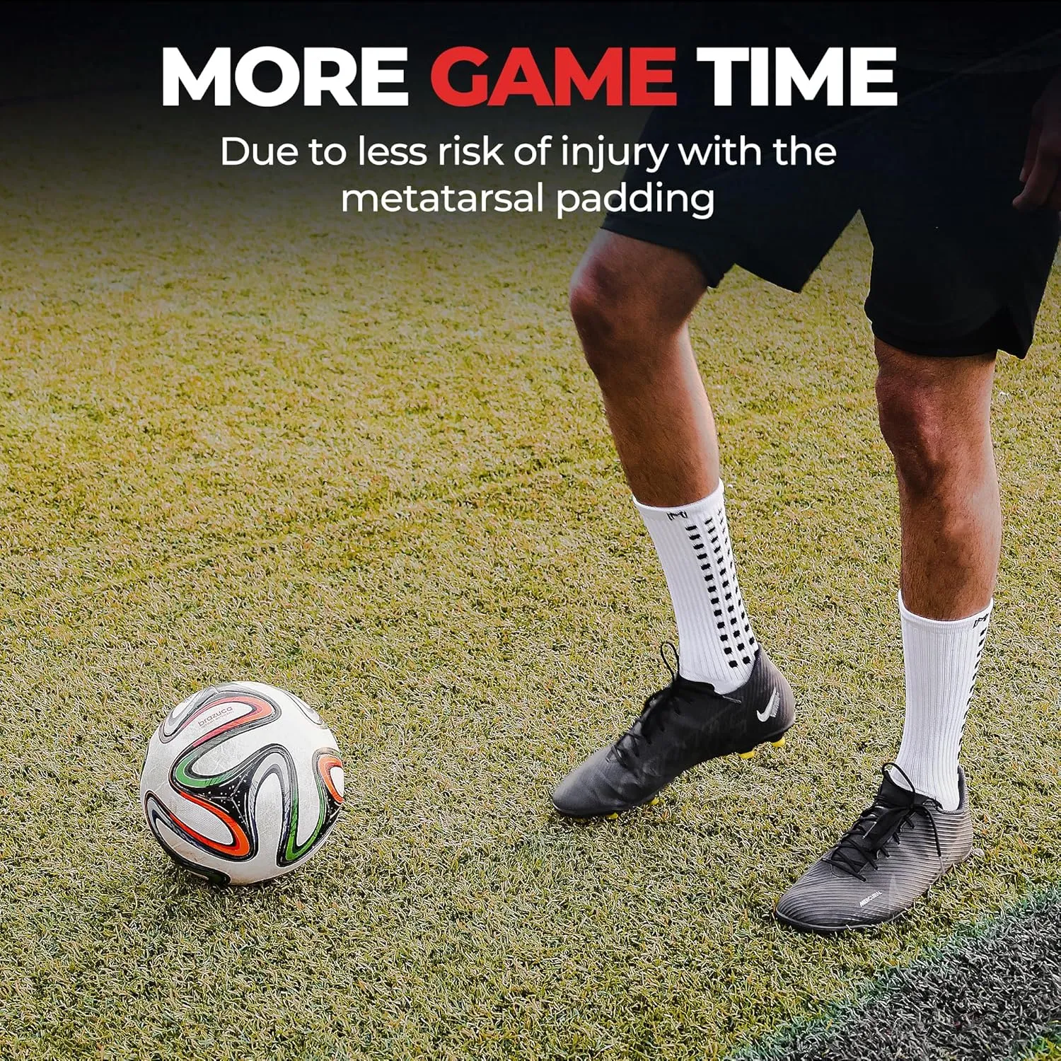 Lite - Protective Athletic Grip Sock with Metatarsal Padding Foot Protection, Anti-Slip Grip Pads, Non Slip Socks