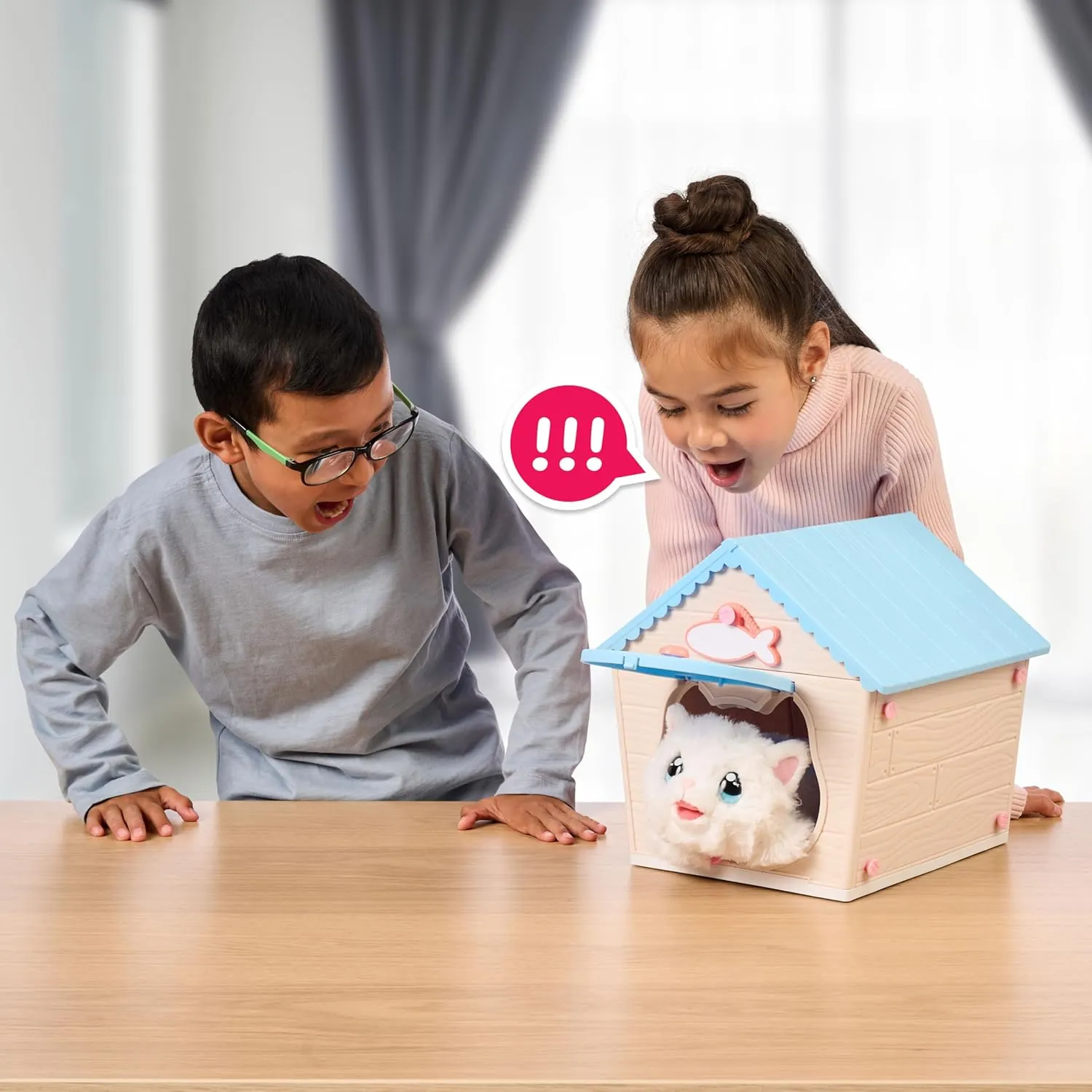 Little Live Pets My Kitty's Home | Interactive Plush Toy Kitten & House, Surprise Reveal with 25  Sounds & Reactions. Build Kitty's Home - Easy Build DIY Home, Batteries Included. for Kids Ages 5 