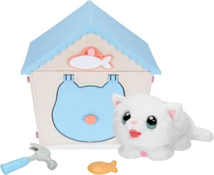 Little Live Pets My Kitty's Home | Interactive Plush Toy Kitten & House, Surprise Reveal with 25  Sounds & Reactions. Build Kitty's Home - Easy Build DIY Home, Batteries Included. for Kids Ages 5 