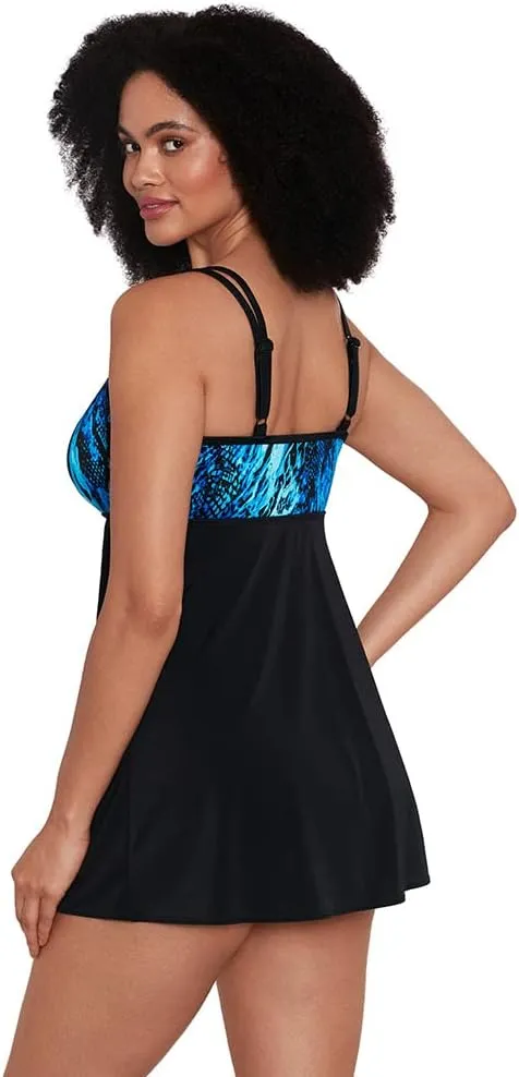 Longitude Women's Swimwear Flyaway Soft Cup One Piece Swimdress
