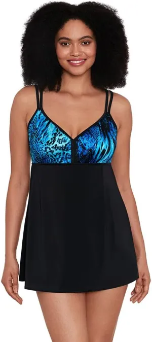 Longitude Women's Swimwear Flyaway Soft Cup One Piece Swimdress