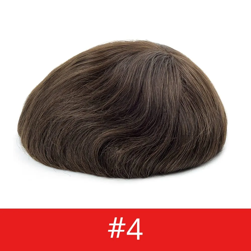 Lordhair Toupee for Men Thin Skin with Gauze Durable Hair System Men's Hairpieces 8x10 Inches Base (8x10)#4