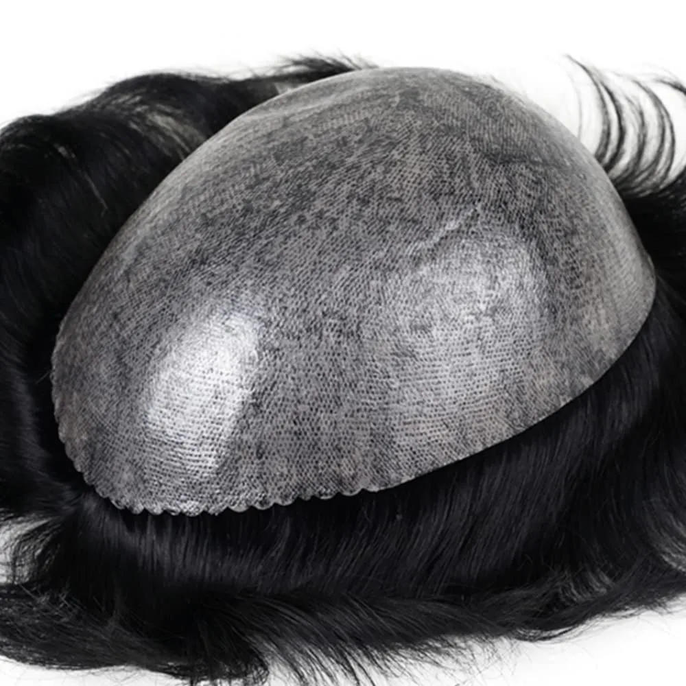 Lordhair Toupee for Men Thin Skin with Gauze Durable Hair System Men's Hairpieces 8x10 Inches Base (8x10)#4