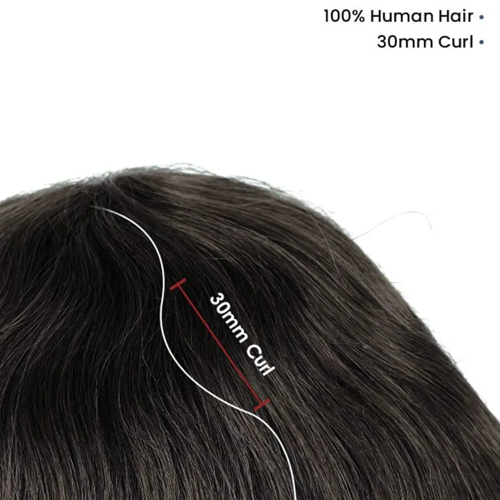 Lordhair Toupee for Men Thin Skin with Gauze Durable Hair System Men's Hairpieces 8x10 Inches Base (8x10)#4