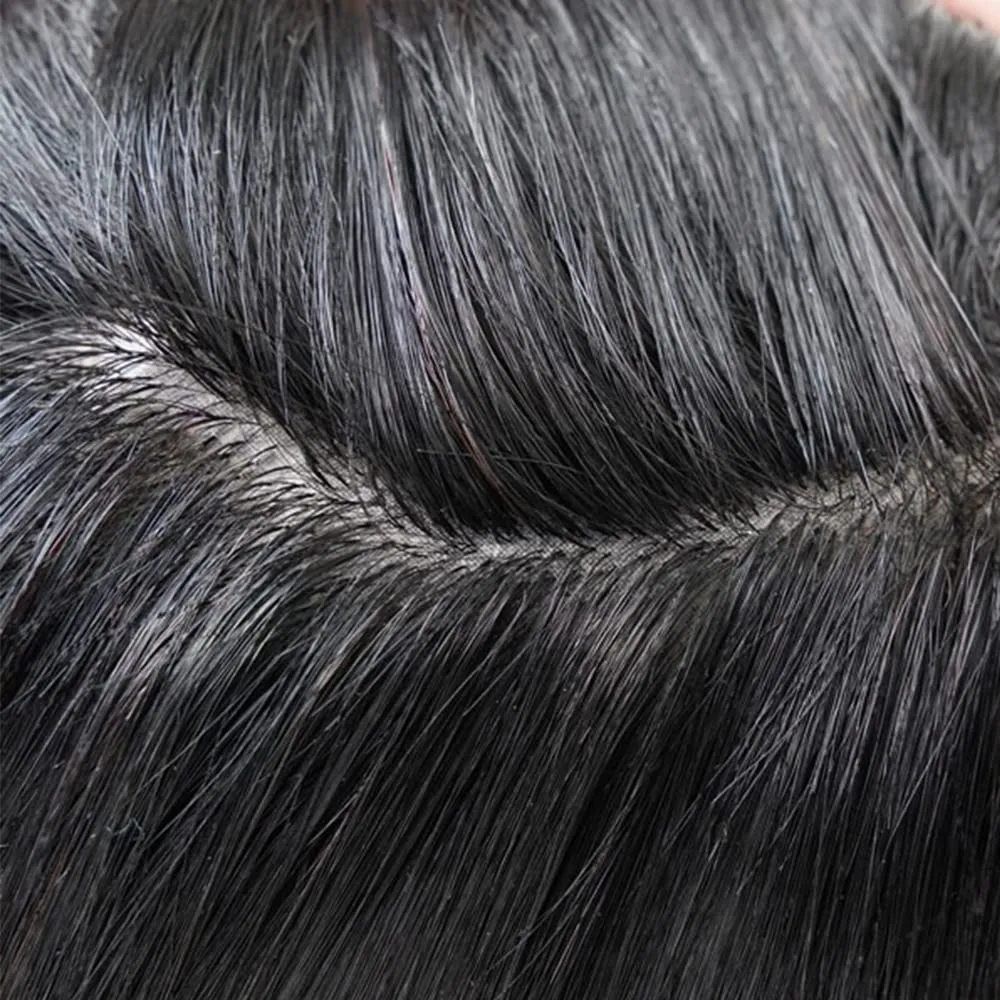 Lordhair Toupee for Men Thin Skin with Gauze Durable Hair System Men's Hairpieces 8x10 Inches Base (8x10)#4