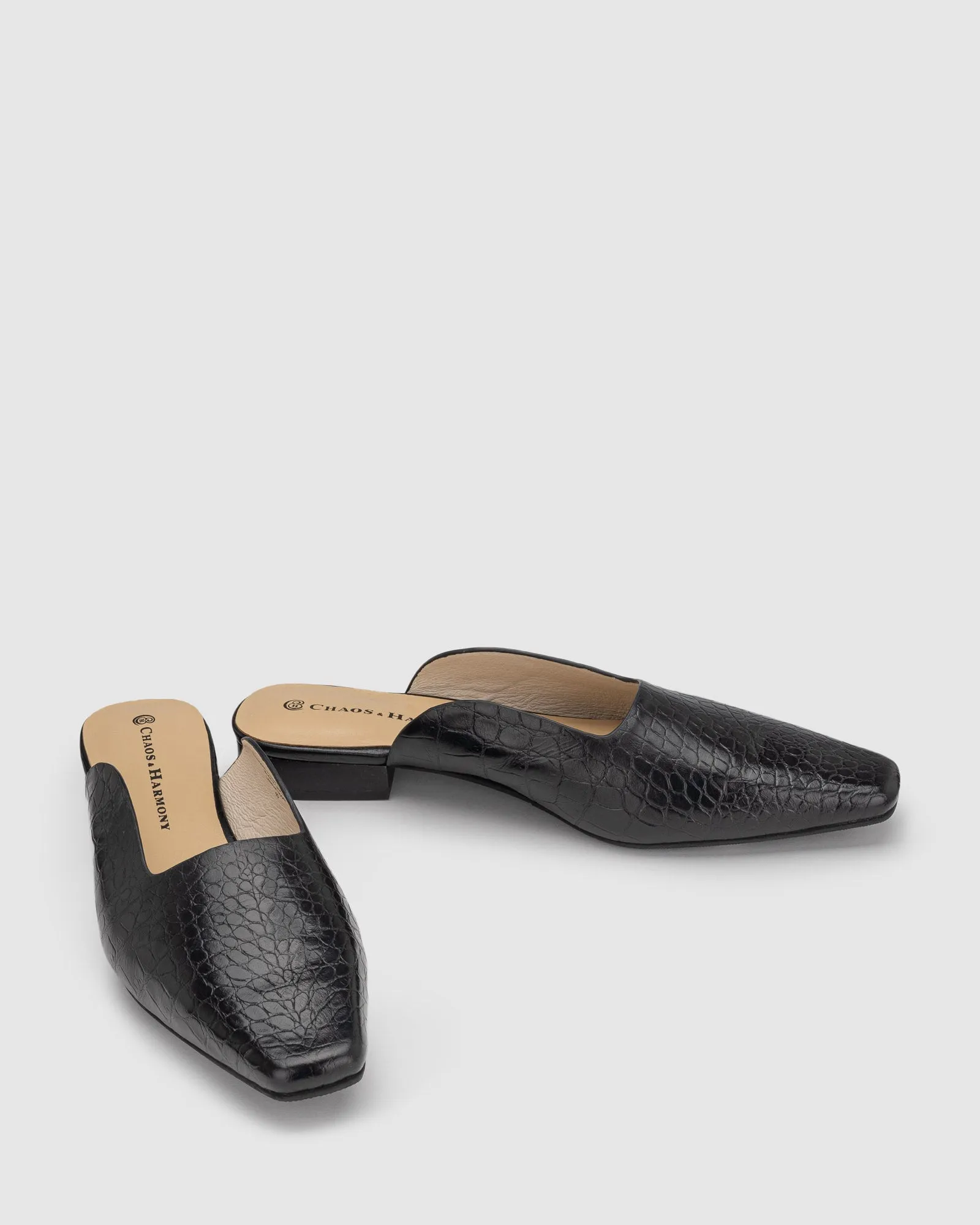 Lucia Flat - Black Croc