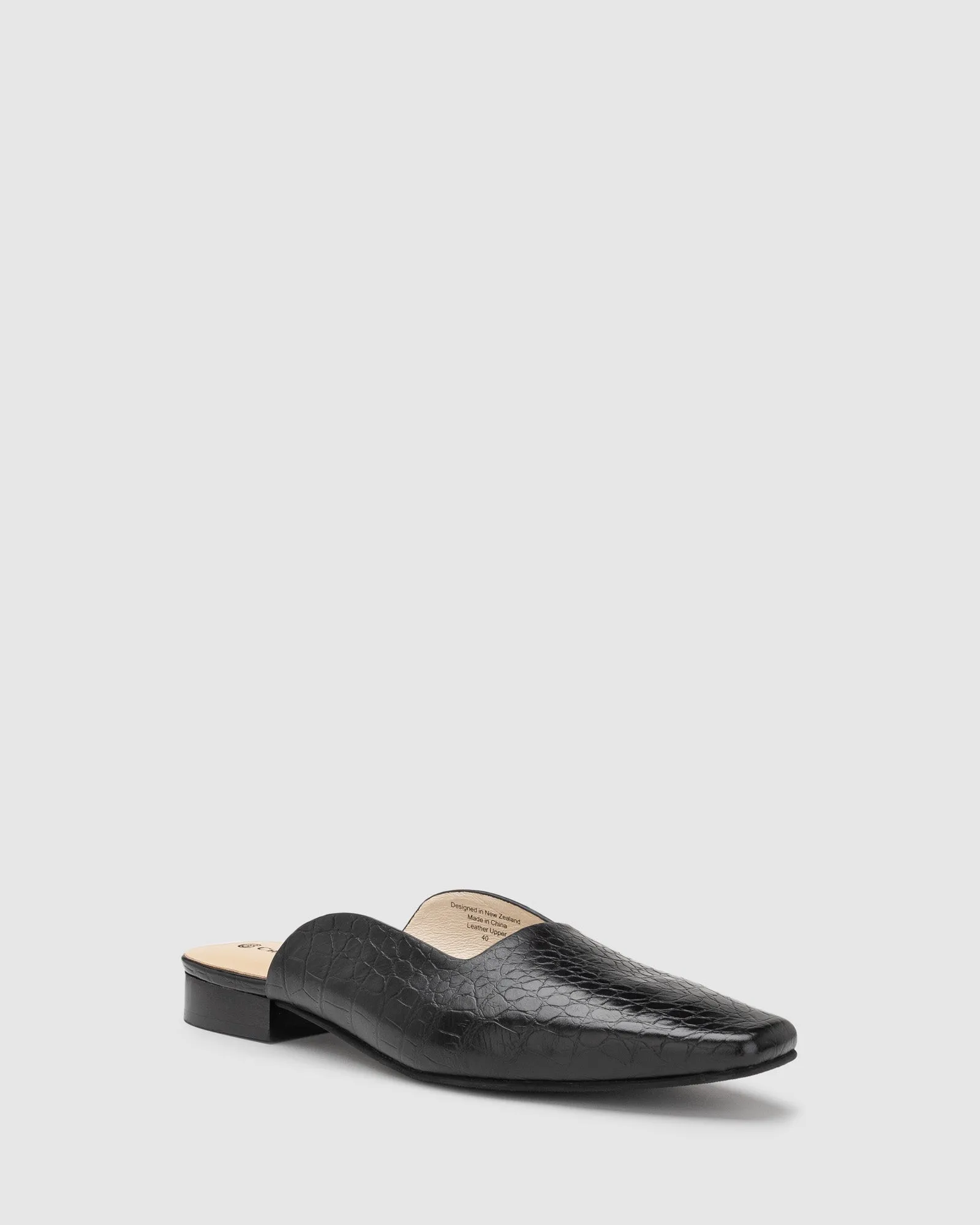 Lucia Flat - Black Croc