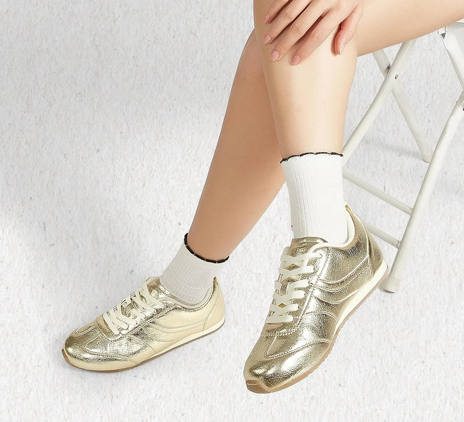 LUCKY STEP Women's Fashion Sneakers Low Profile Trending Lightweight Comfortable Casual Walking Workout Retro Athletic Low Top Tennis Shoes