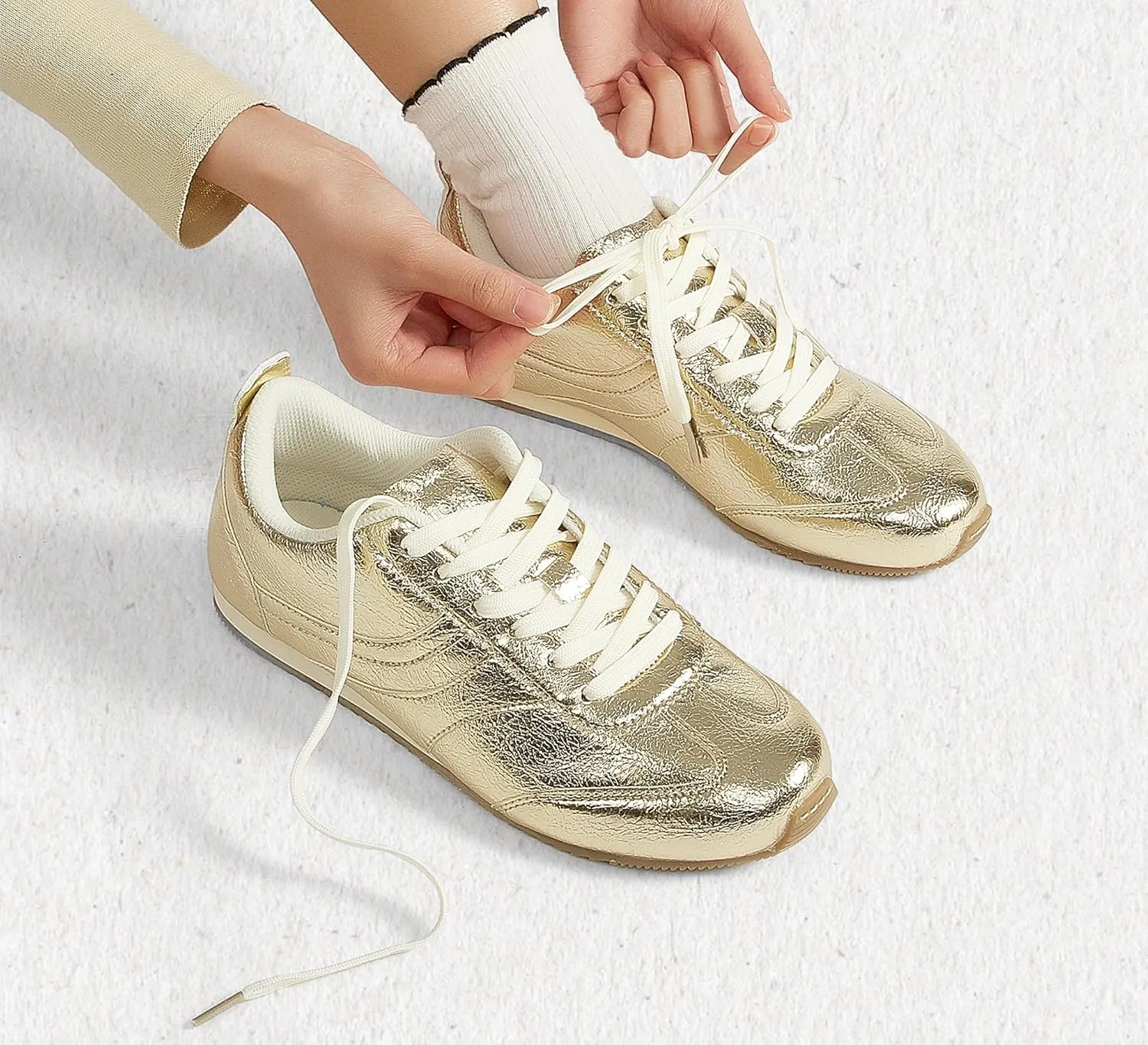 LUCKY STEP Women's Fashion Sneakers Low Profile Trending Lightweight Comfortable Casual Walking Workout Retro Athletic Low Top Tennis Shoes