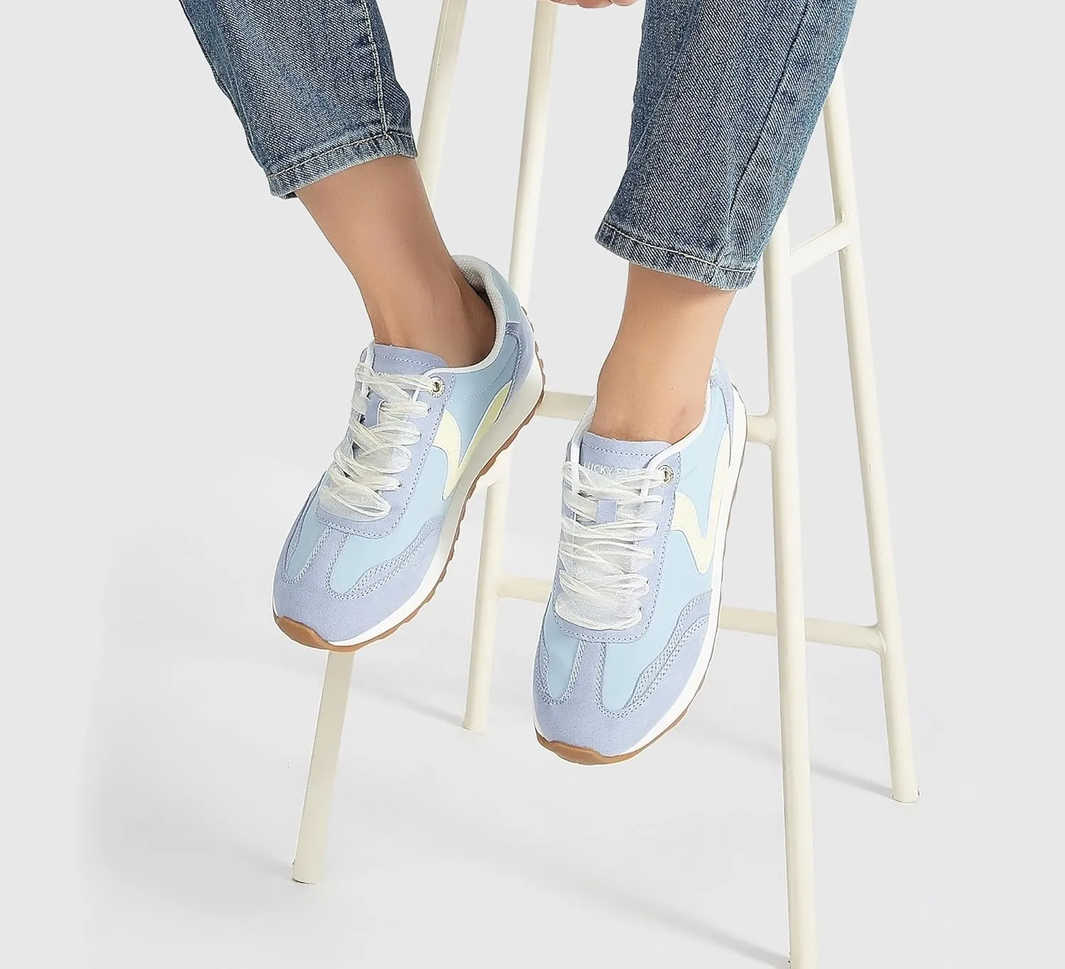 LUCKY STEP Women's Fashion Sneakers Trendy Tennis Shoes Neutral Stylish Retro Trainers Casual Running Walking Shoes