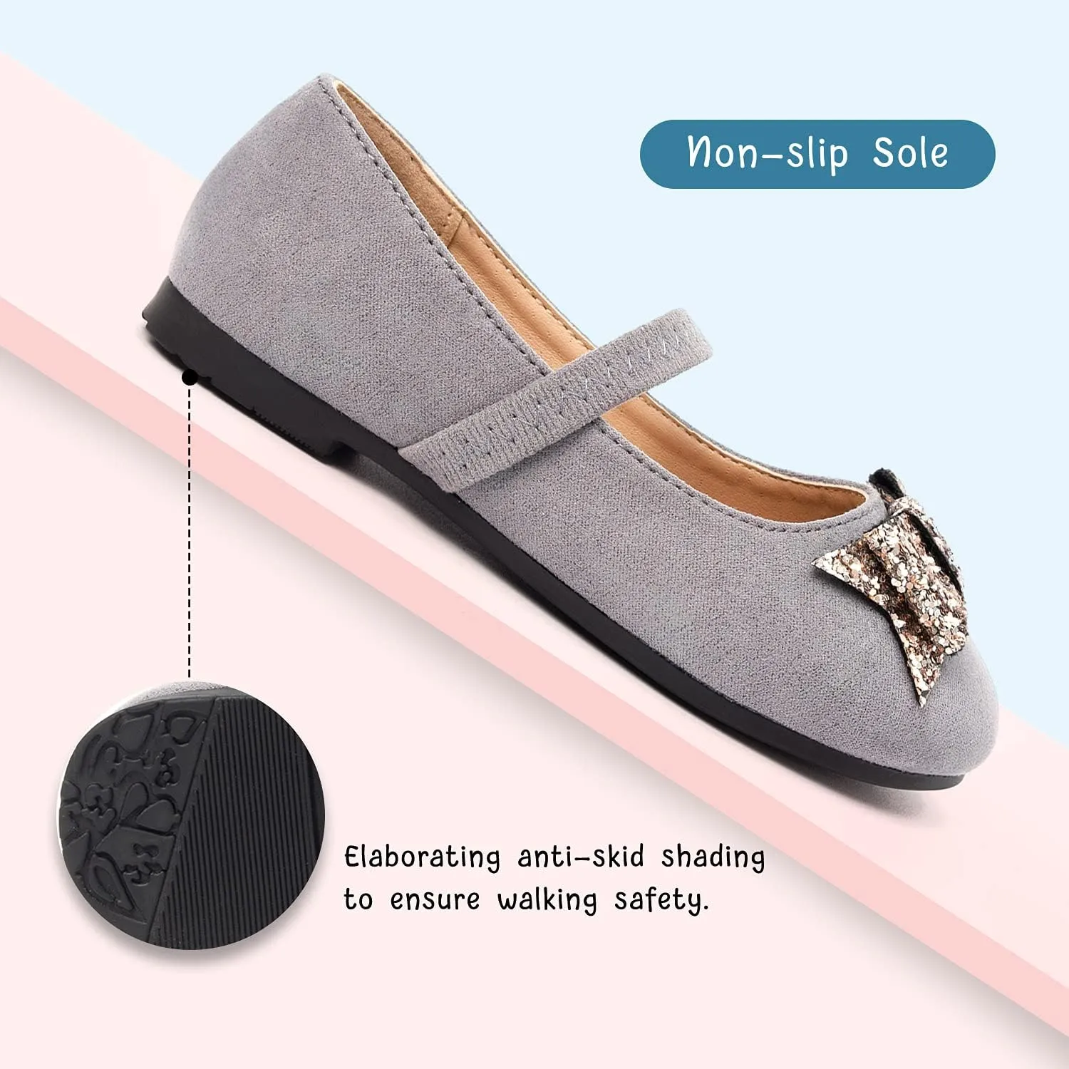 Luffymomo Girls Mary Jane Dress Shoes Party Princess Flats Strap Ballet Dance Shoes Toddler/Little Kid