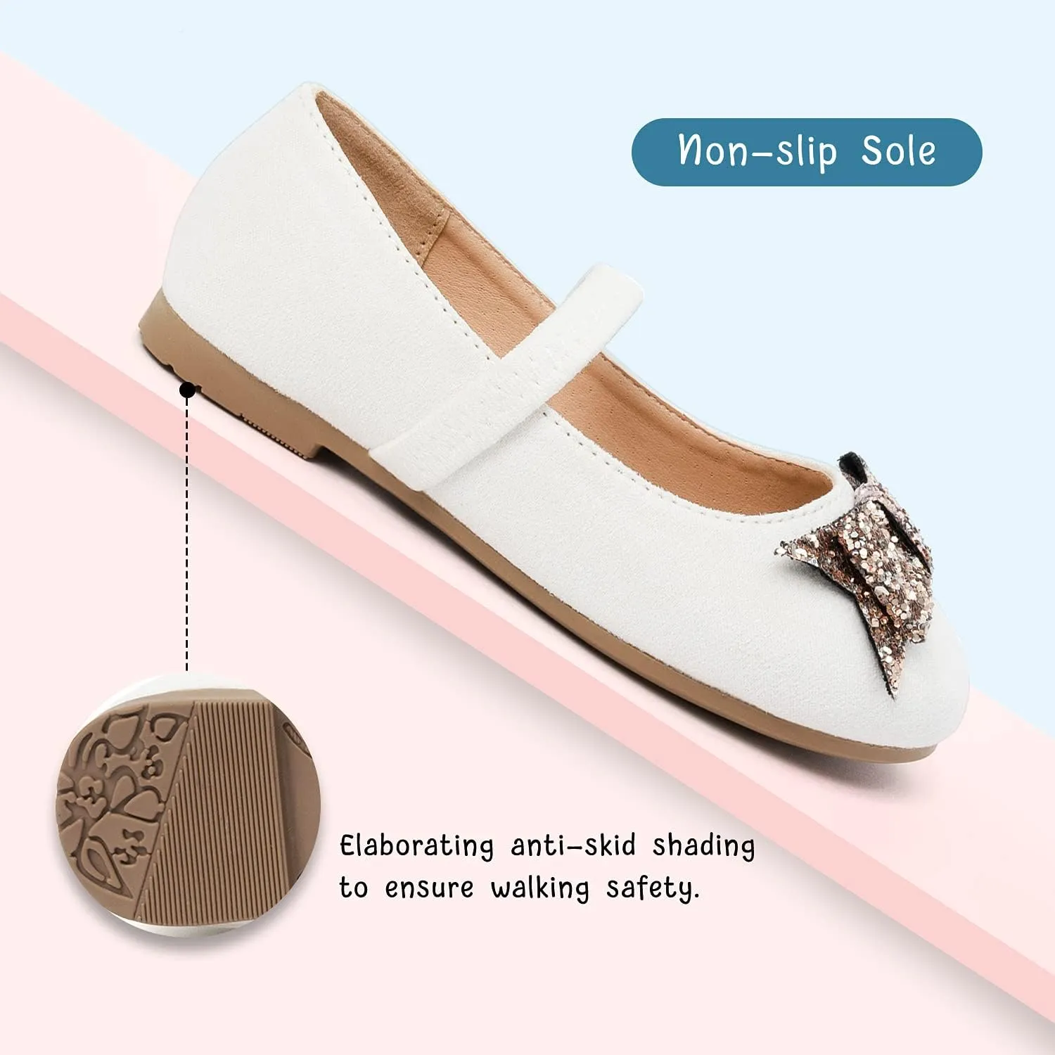 Luffymomo Girls Mary Jane Dress Shoes Party Princess Flats Strap Ballet Dance Shoes Toddler/Little Kid