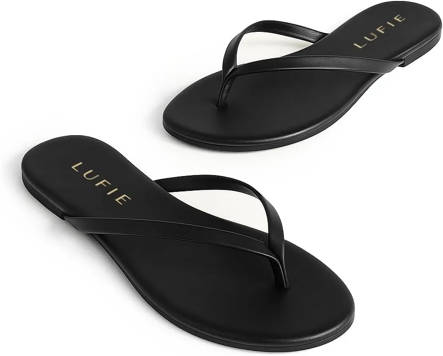 LUFIE Flip Flops for Women - Vibrant Color Collection - Summer Sandals 2025 - Vegan Leather Sandals - Ultra Lightweight Beach Sandals - Gifts for Women