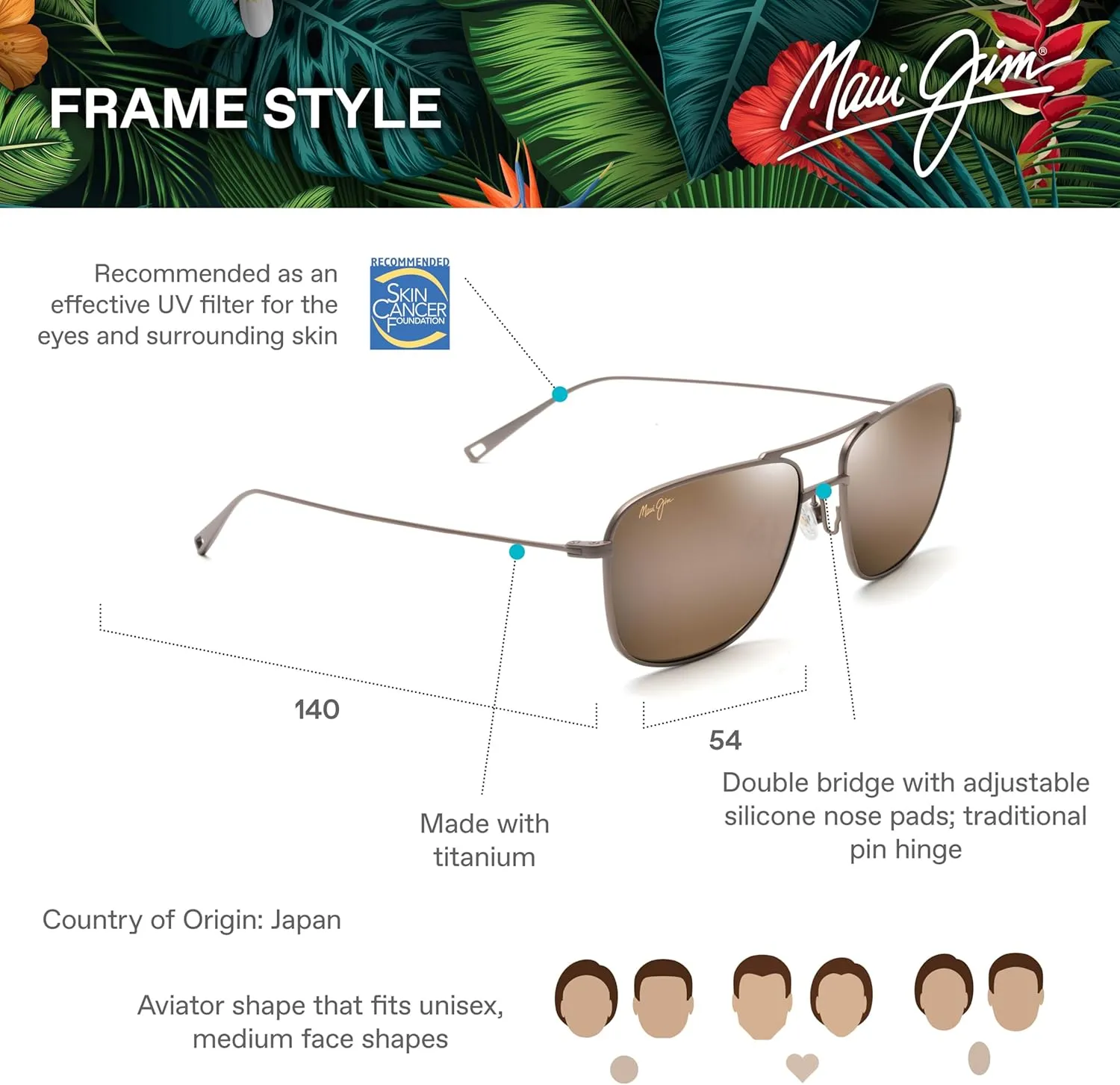 Maui Jim Men's Mikioi Polarized Aviator Sunglasses