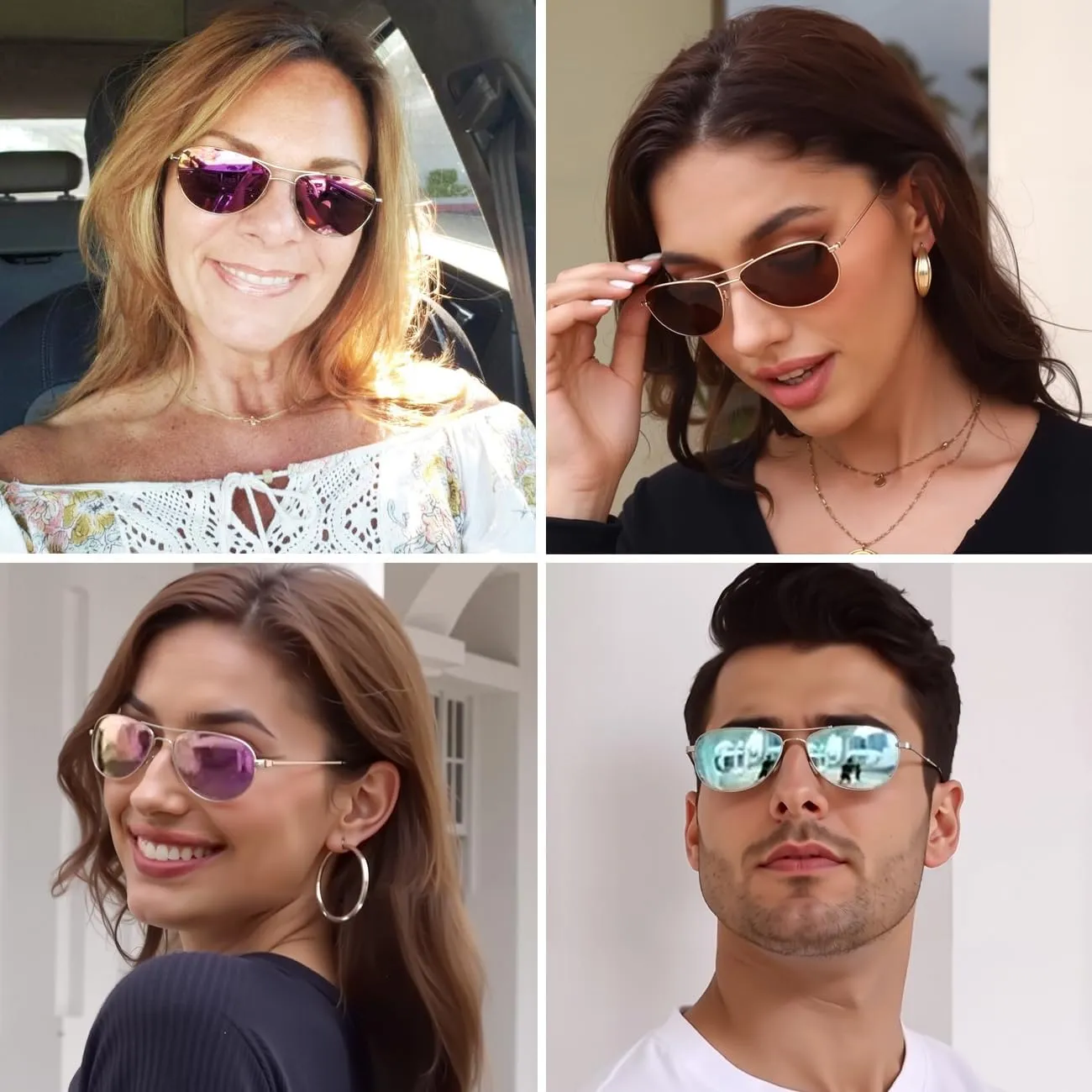 MAXJULI Baby Sea Polarized Aviator Sunglasses for Small Face Women Men 8017