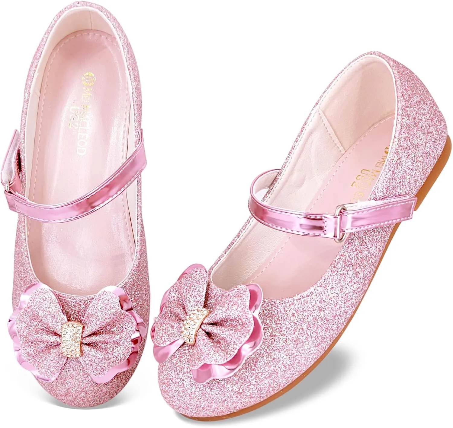 Mei MACLEOD Girl's Mary Jane Shoes Ballerina Shoes, Princess Dress Shoes for Party Wedding